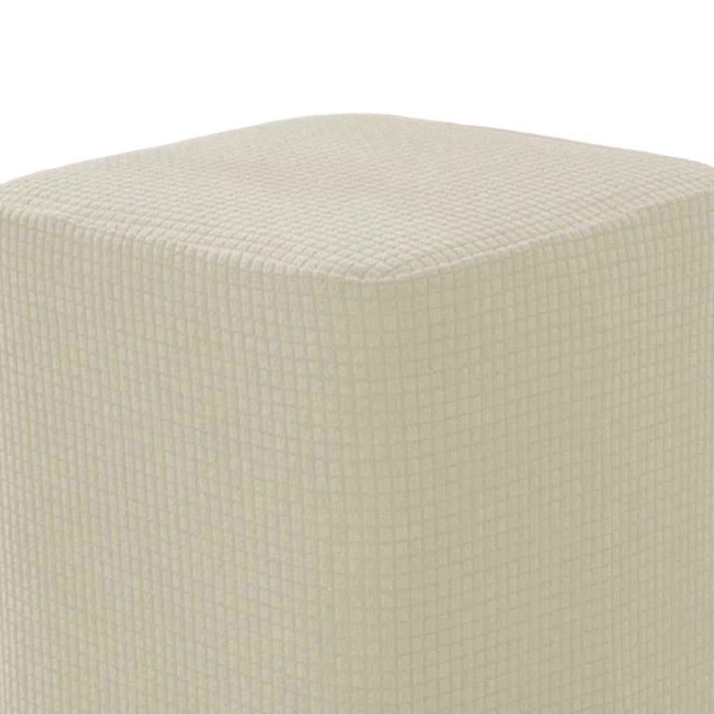 Square Foot Rest Ottoman Covers Decorative Footstool Slipcover Milky White