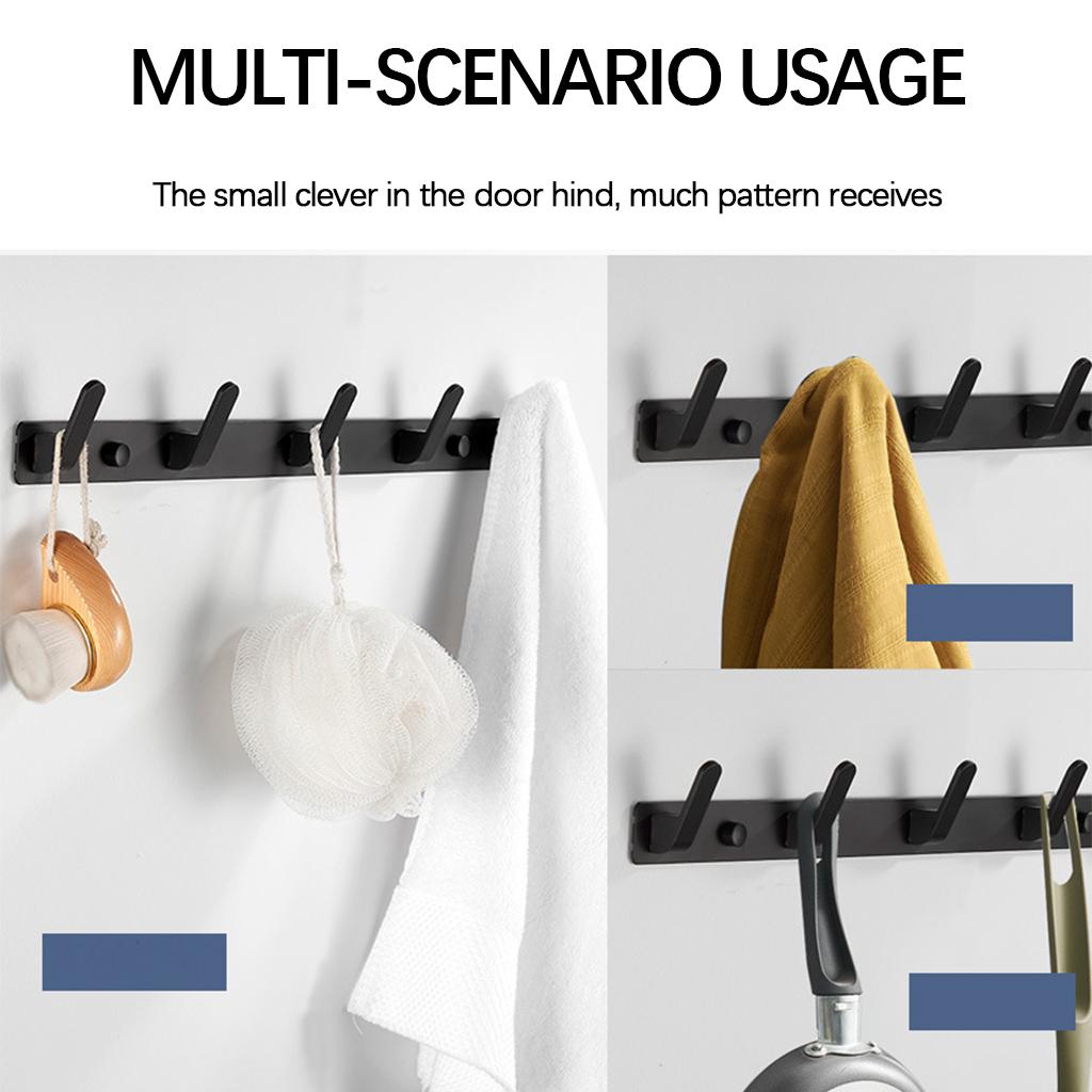 Aluminum Hook Wall Mounted Door Clothes Hanger Coat Rack