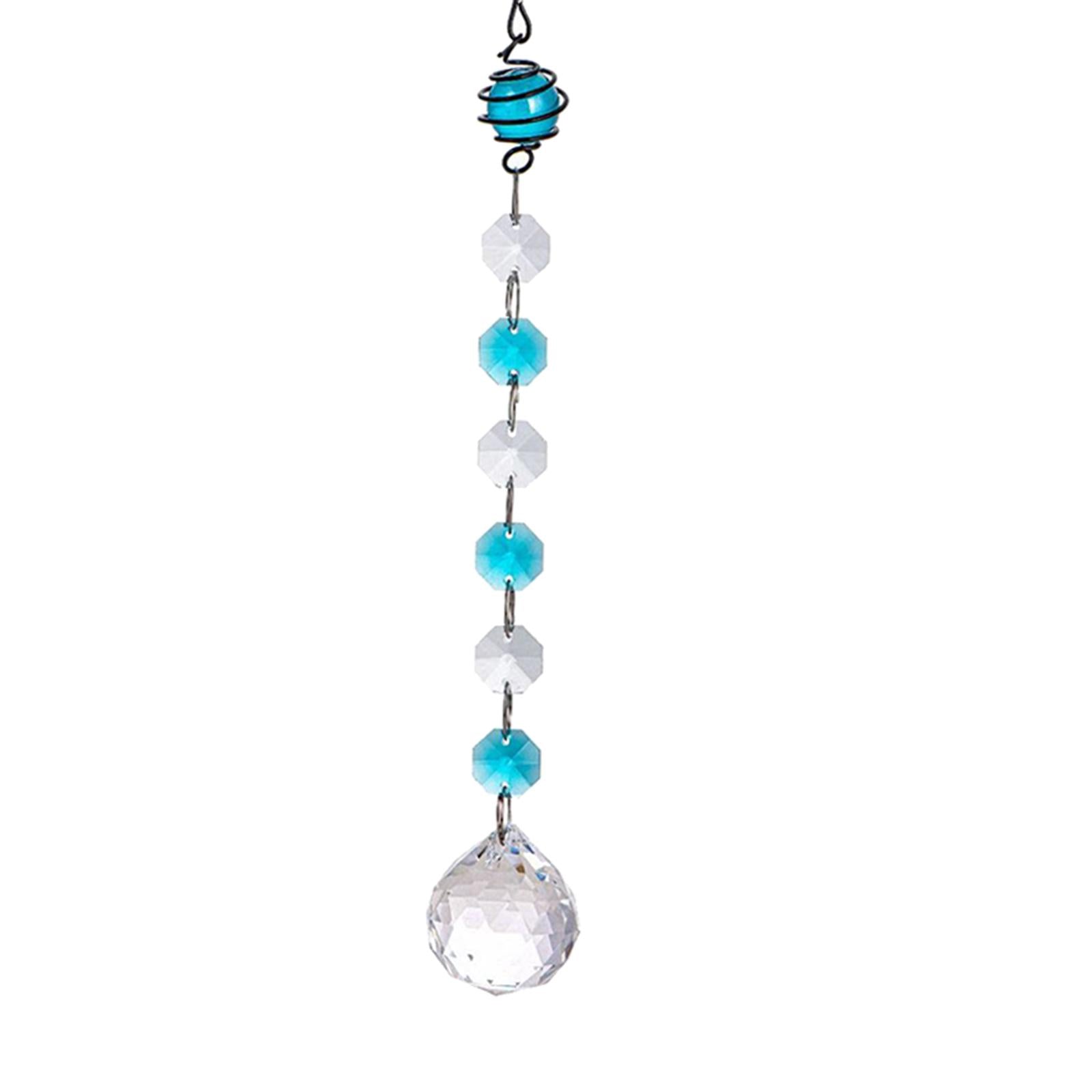 Crystal Rainbow Maker Angel Garden Window Pendant Car Patio Gifts blue