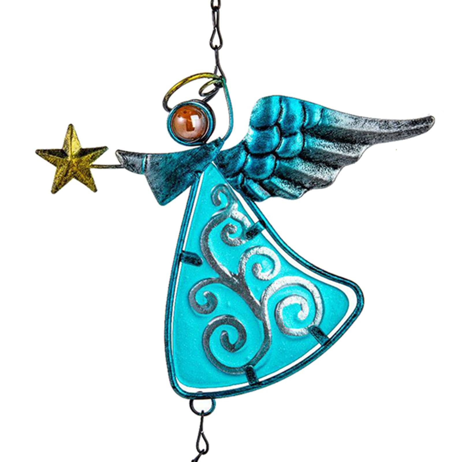 Crystal Rainbow Maker Angel Garden Window Pendant Car Patio Gifts blue