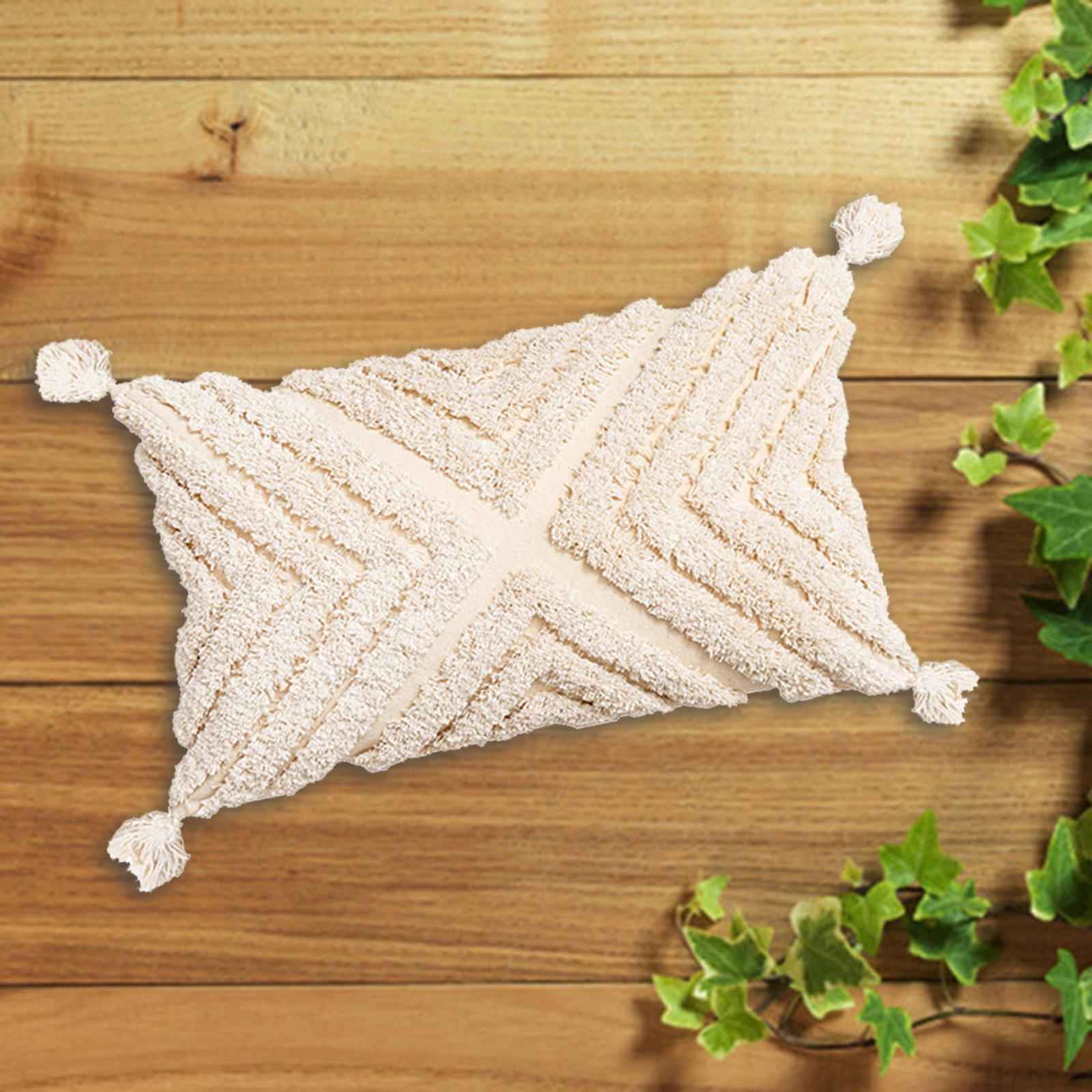 Boho Throw Pillow Covers Tufted Tassels Macrame Case Style 1 Rectangle