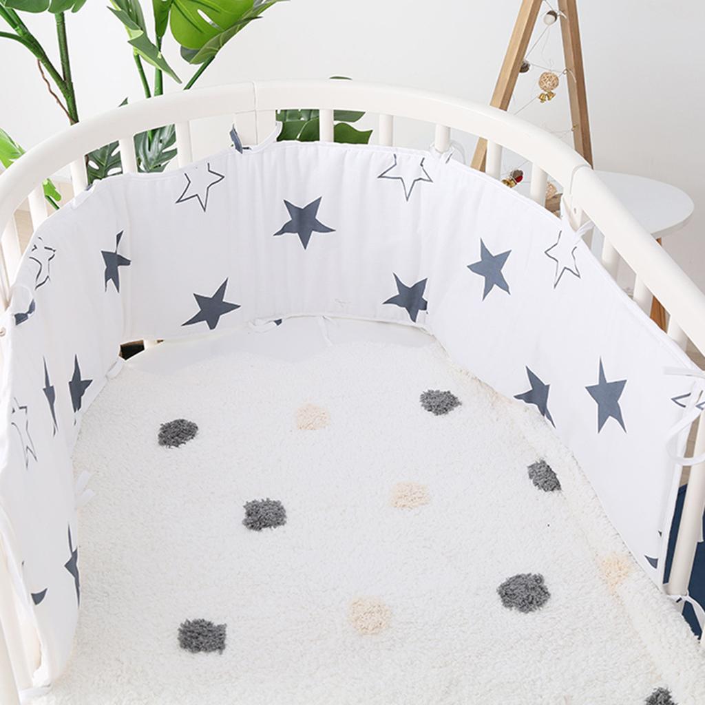 Baby Bumper Pads Comfortable Crib Protector Cotton For Cribs White