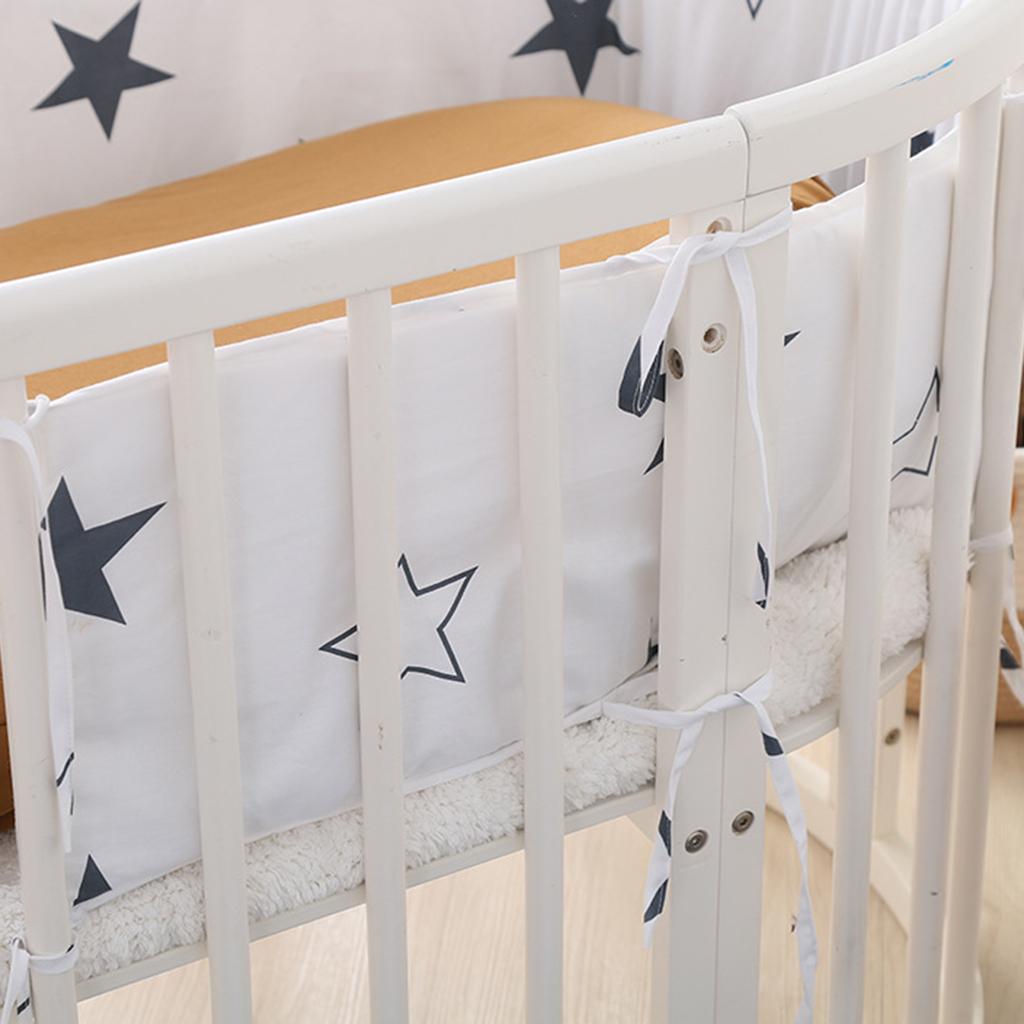 Baby Bumper Pads Comfortable Crib Protector Cotton For Cribs White