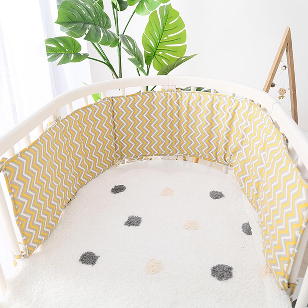 Baby Bumper Pads Comfortable Crib Protector Cotton For Cribs Yellow