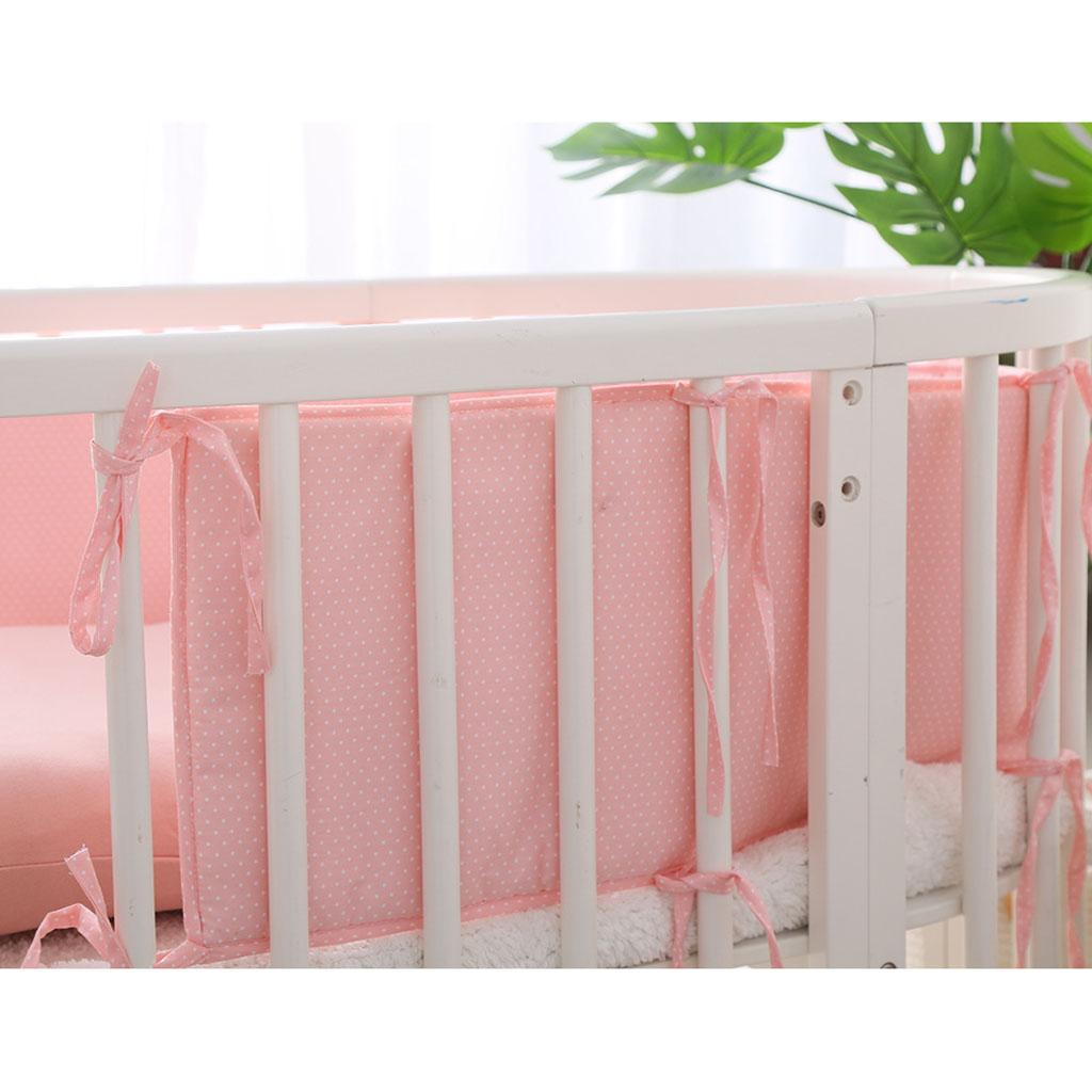 Baby Bumper Pads Comfortable Crib Protector Cotton For Cribs Pink Dot