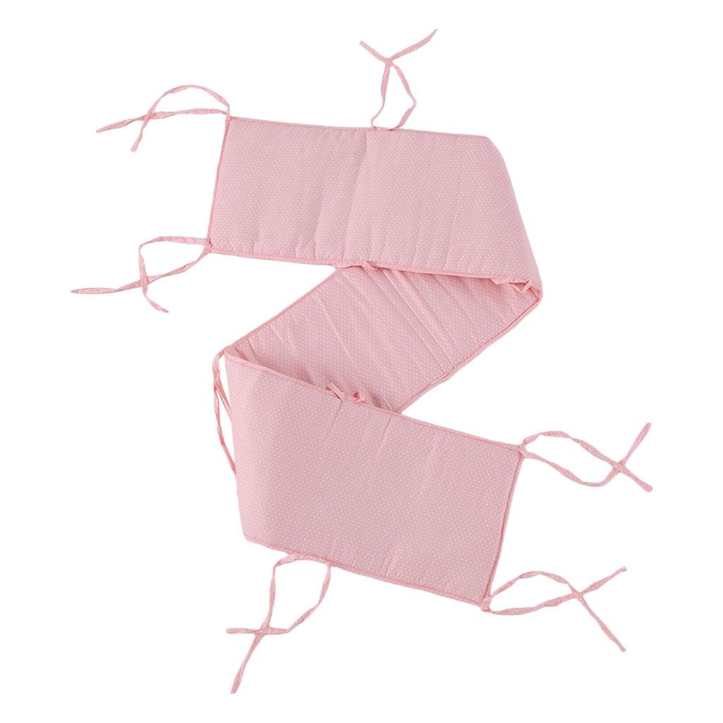 Baby Bumper Pads Comfortable Crib Protector Cotton For Cribs Pink Dot