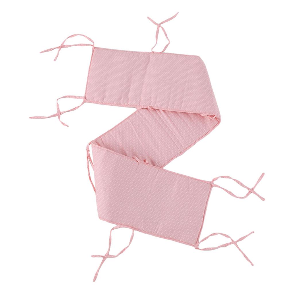 Baby Bumper Pads Comfortable Crib Protector Cotton For Cribs Pink Dot