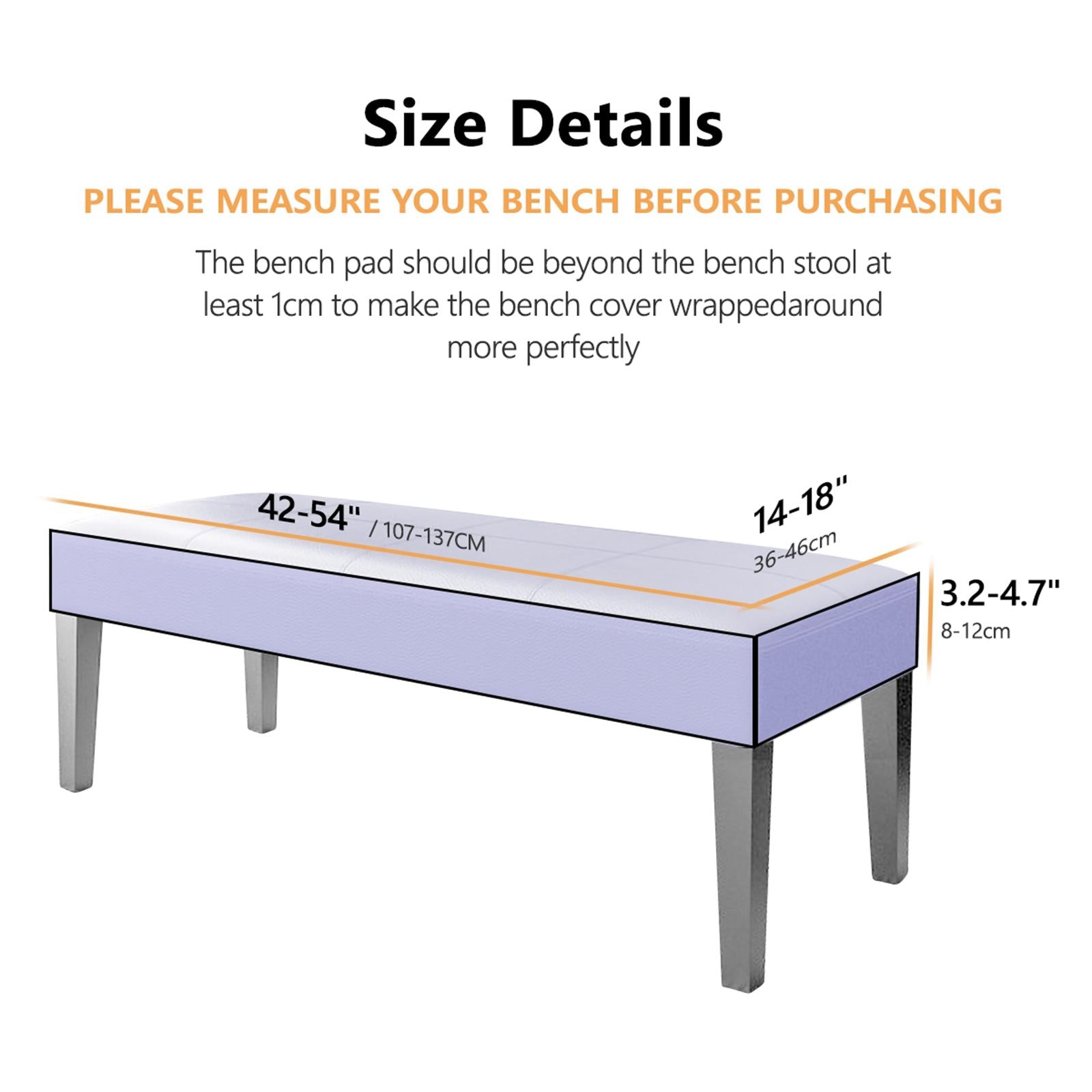 Bench Covers High Stretch Slipcover for Dining Room Bench Seat Cushion Cover F