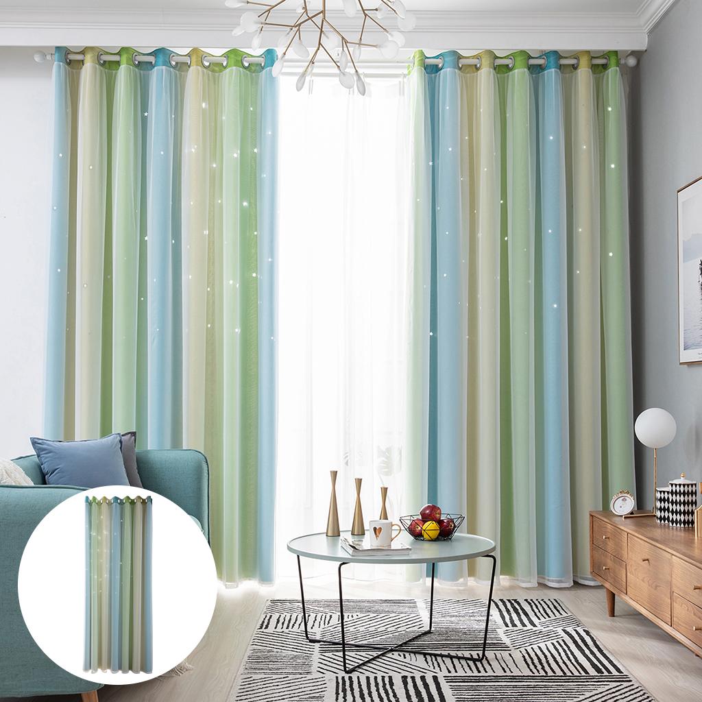 Blackout Curtain for Patio Extra Long Block Heat Grommet Top Divider Window Green