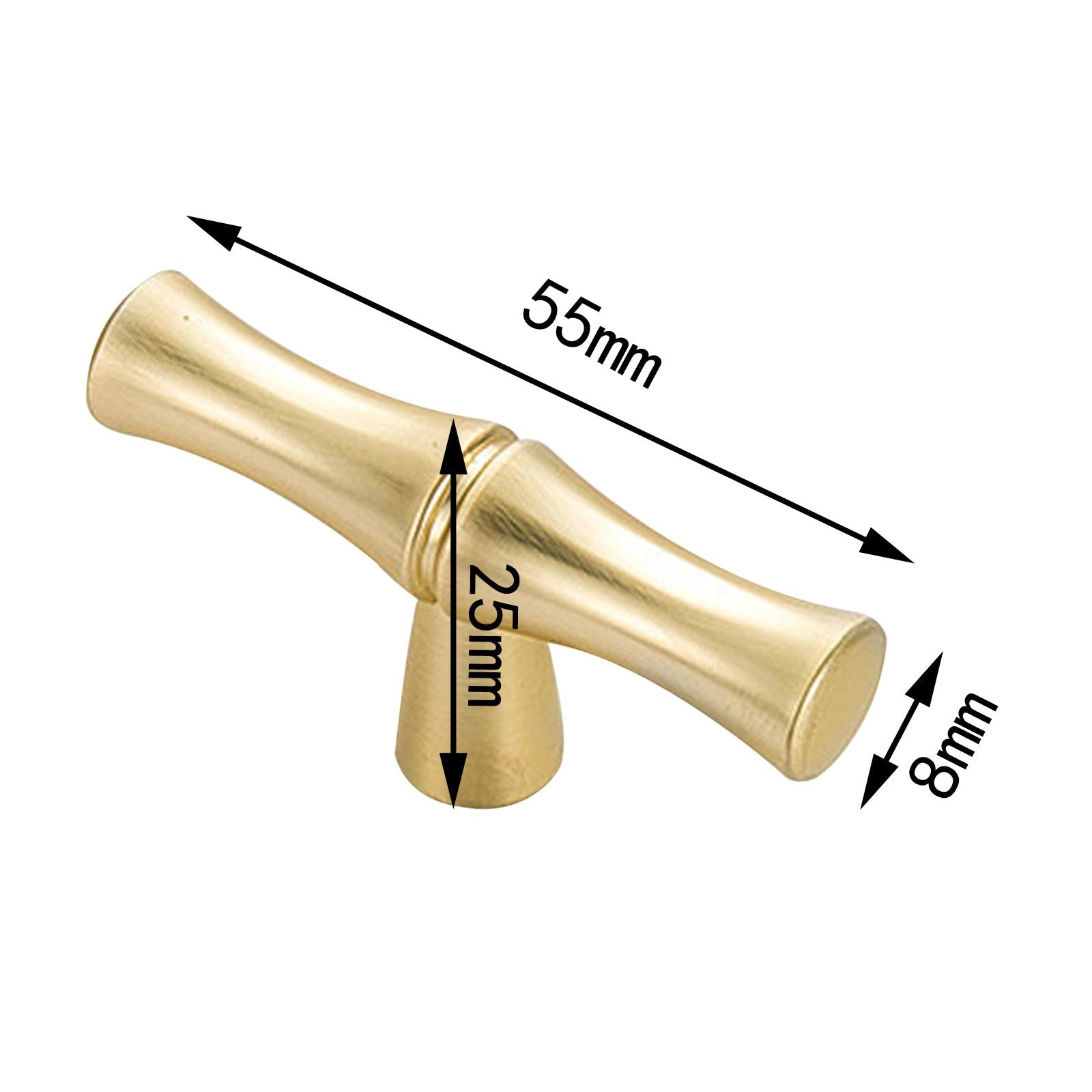 Cabinet Cupboard Handle Home Decoration Shoebox Door Bamboo Drawer Pull Knob 55mm Gold