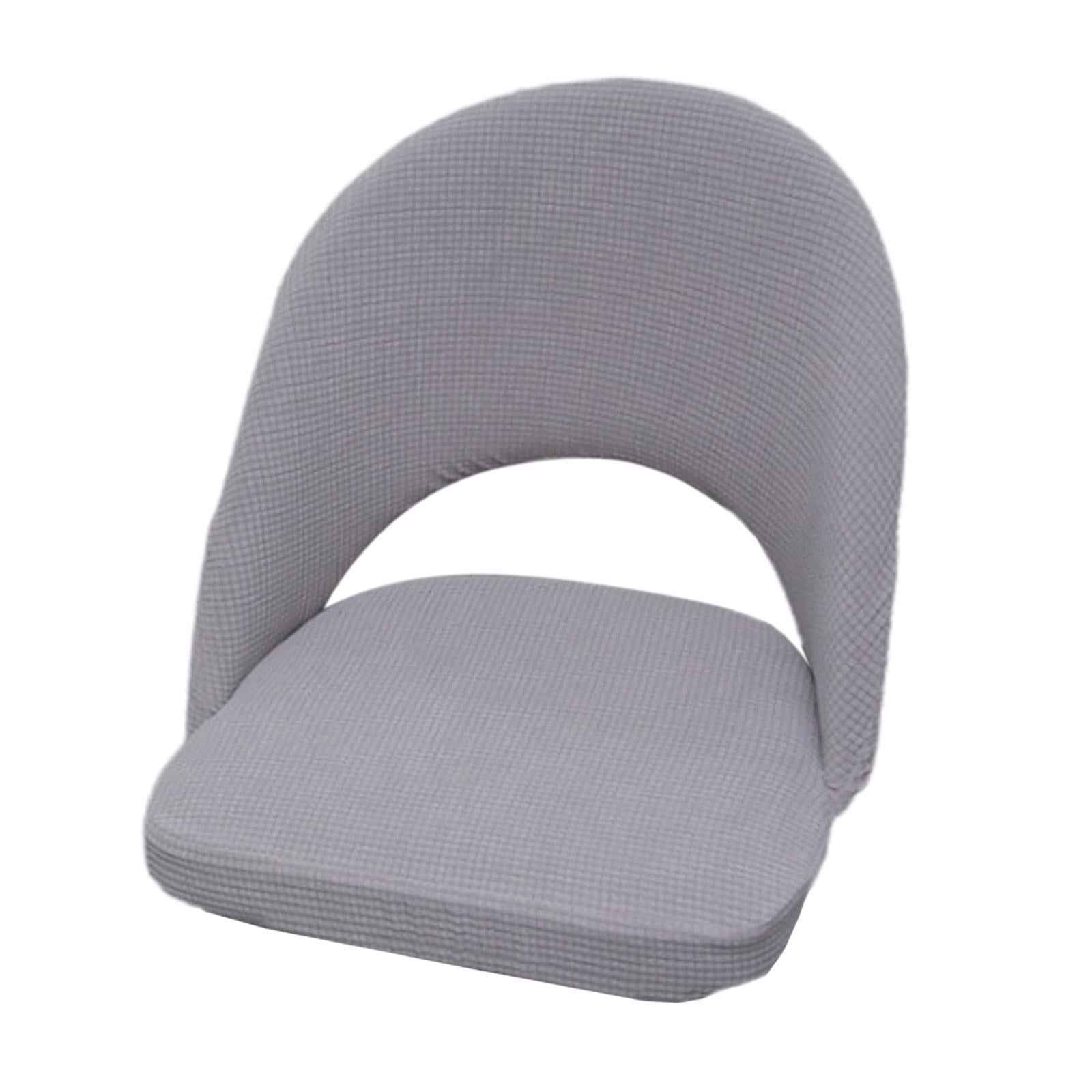 Soft Short Back Curved Chair Cover Polyester Dining Room Arc Slipcover light gray