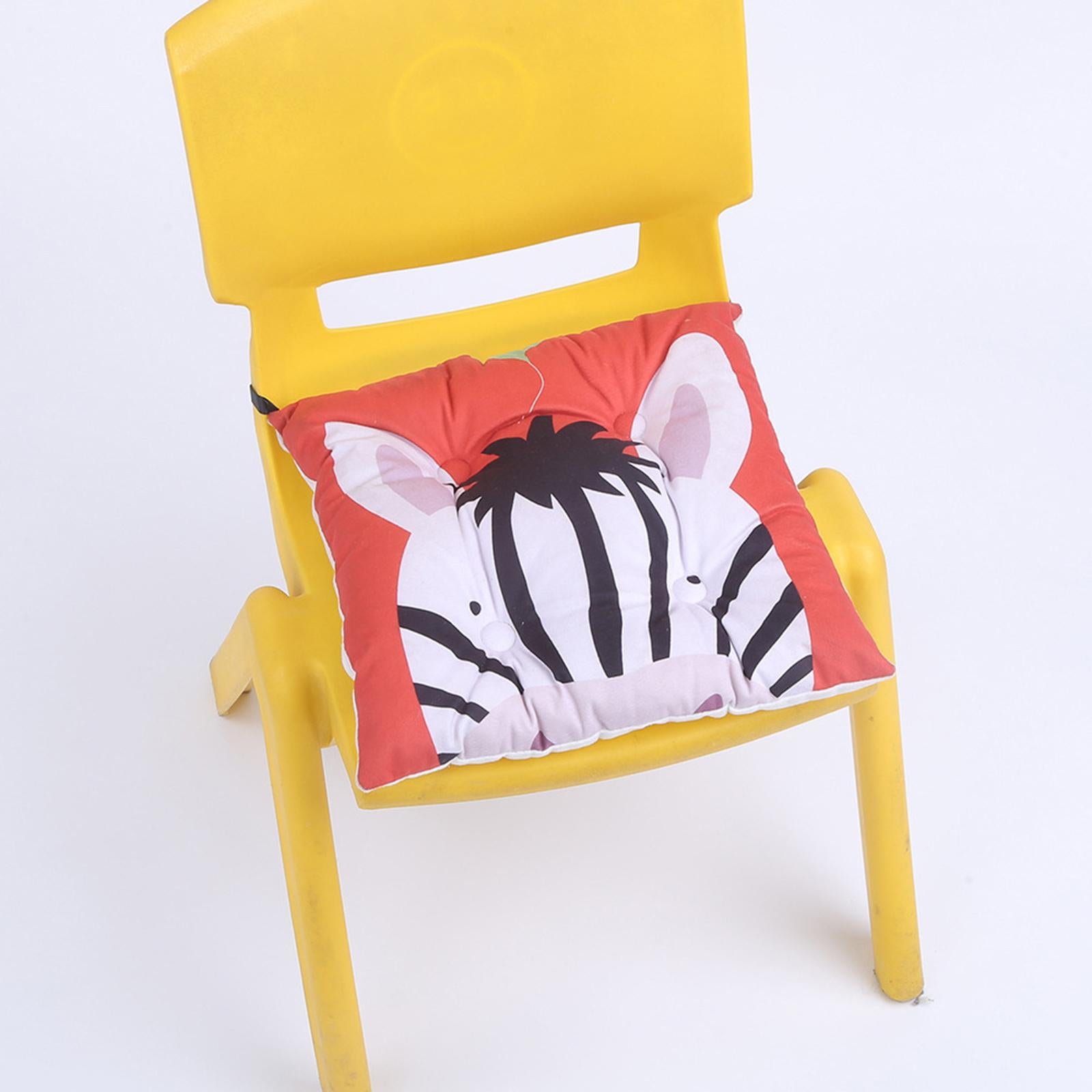 Cartoon Chair Cushion Decor Thickened Non-Slip Soft Stool Pad for Office Boy 11.81x11.81in Zebra
