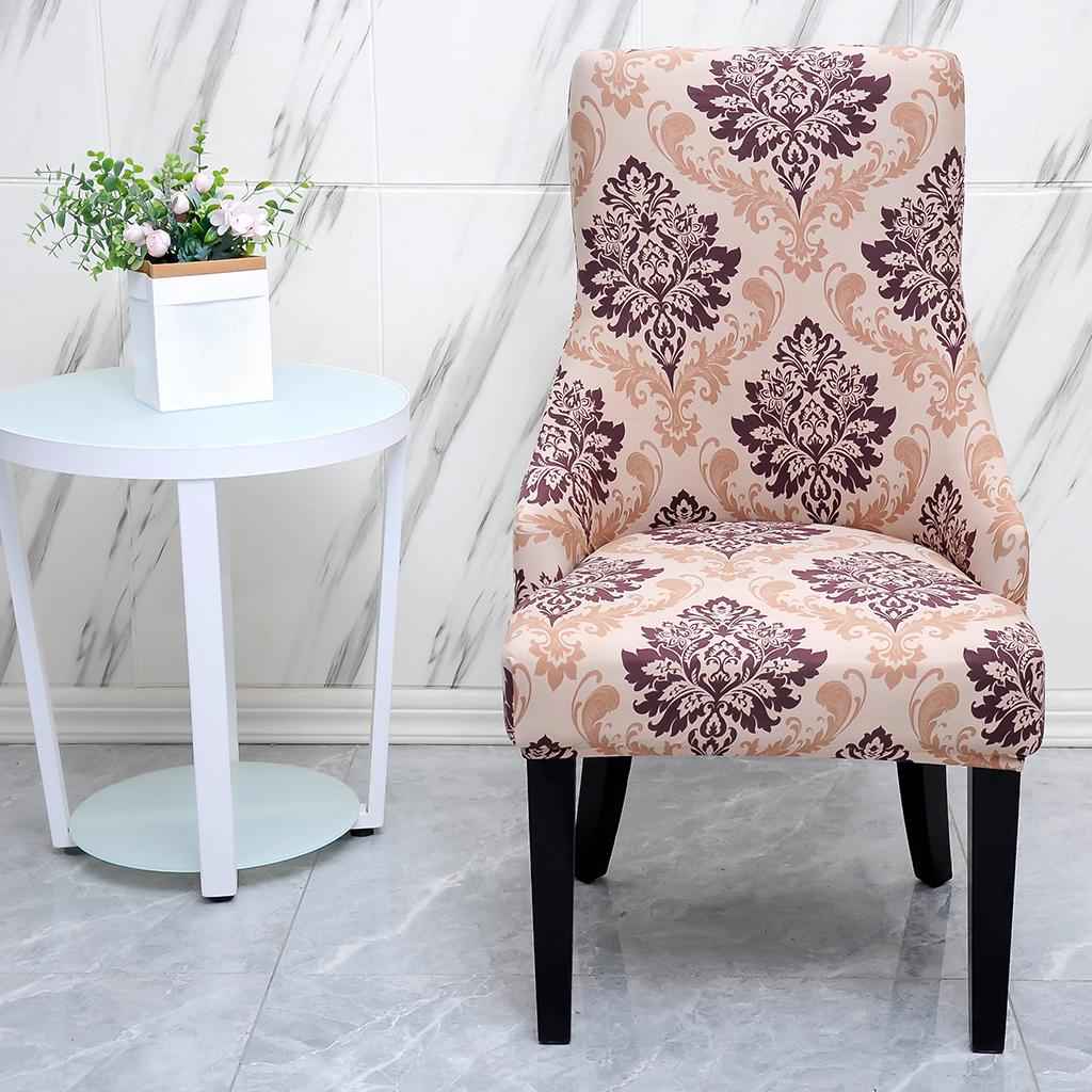 Stretch Wingback Chair Cover Slipcover Reusable Arm Chairs Protector Cover Brown