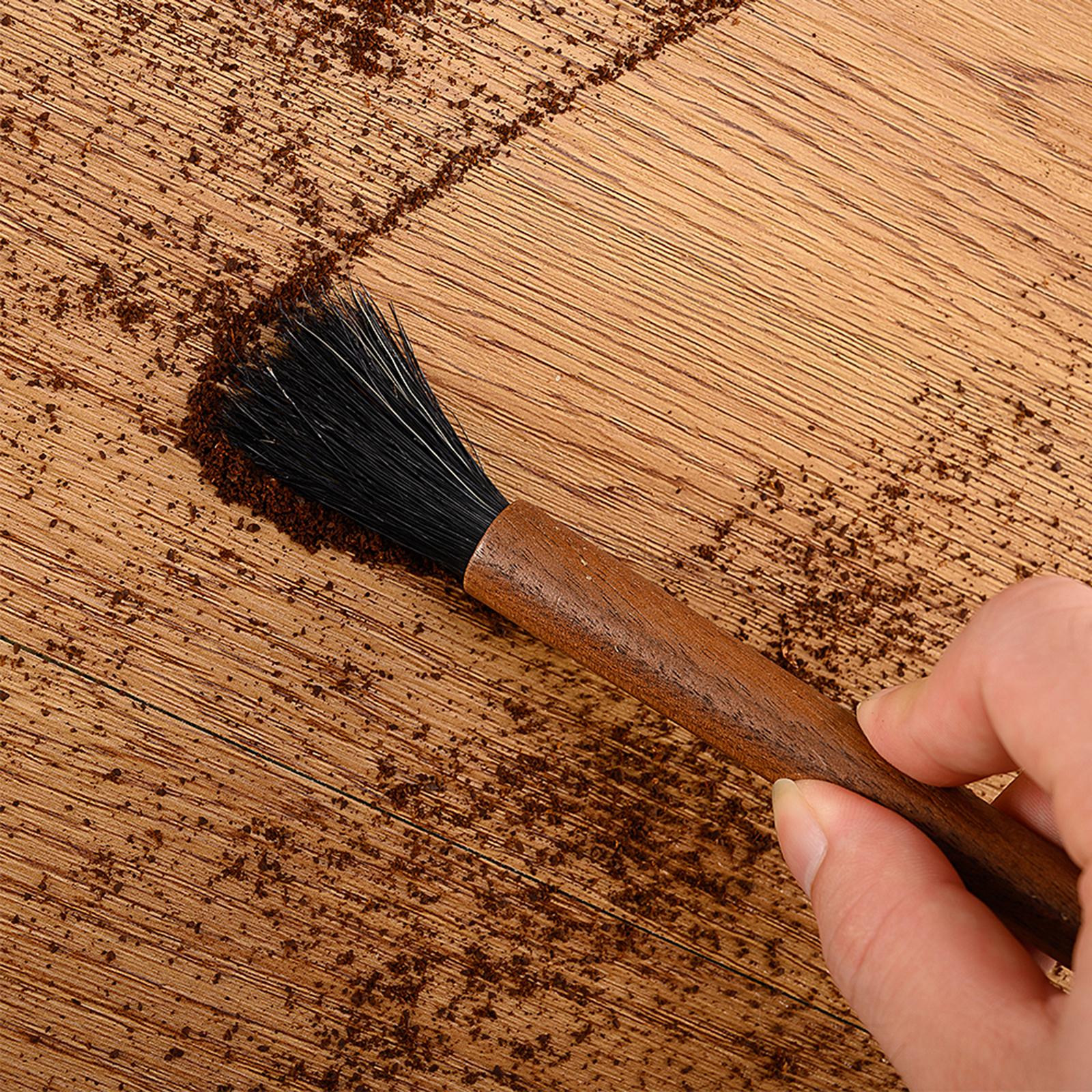 Coffee Grinder Machine Cleaning Brush Wooden Handle Brown 18cm