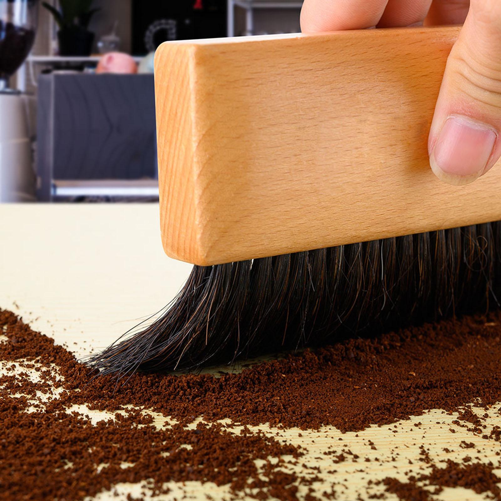 Coffee Grinder Machine Cleaning Brush Wooden Handle Rectangle