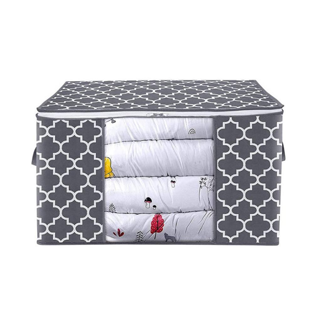 Clothes Storage Bag Quilt Bedding Zipper Organizer Grey 45x30x20cm B