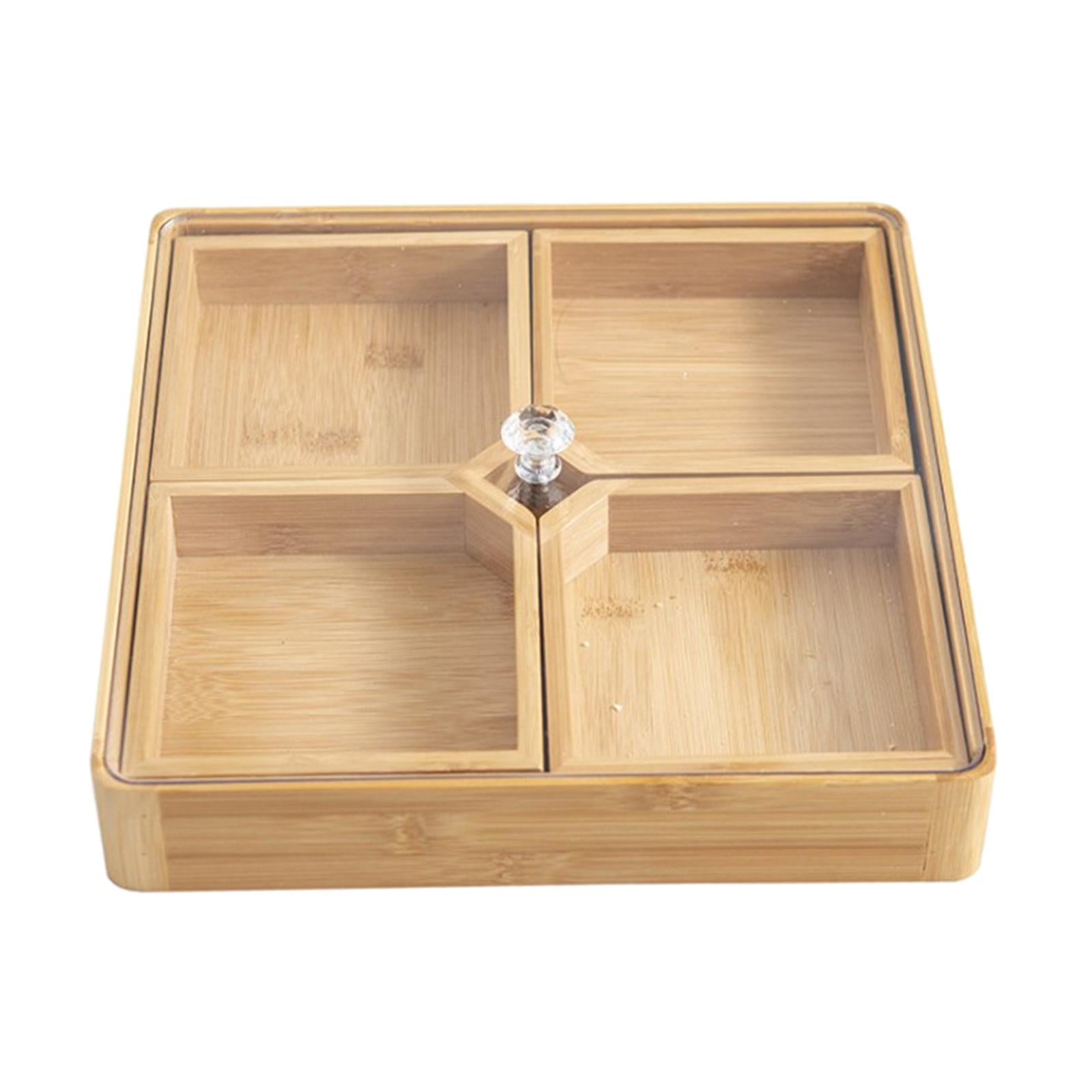 Divided Sectional Serving Tray Bamboo 28x28x5cm