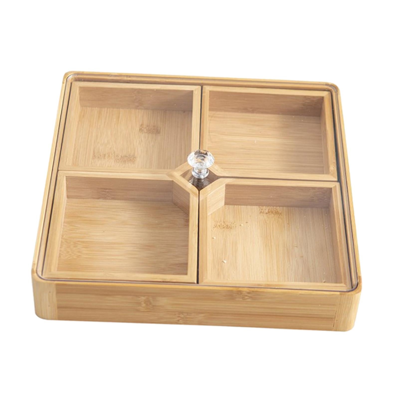 Divided Sectional Serving Tray Bamboo 28x28x5cm