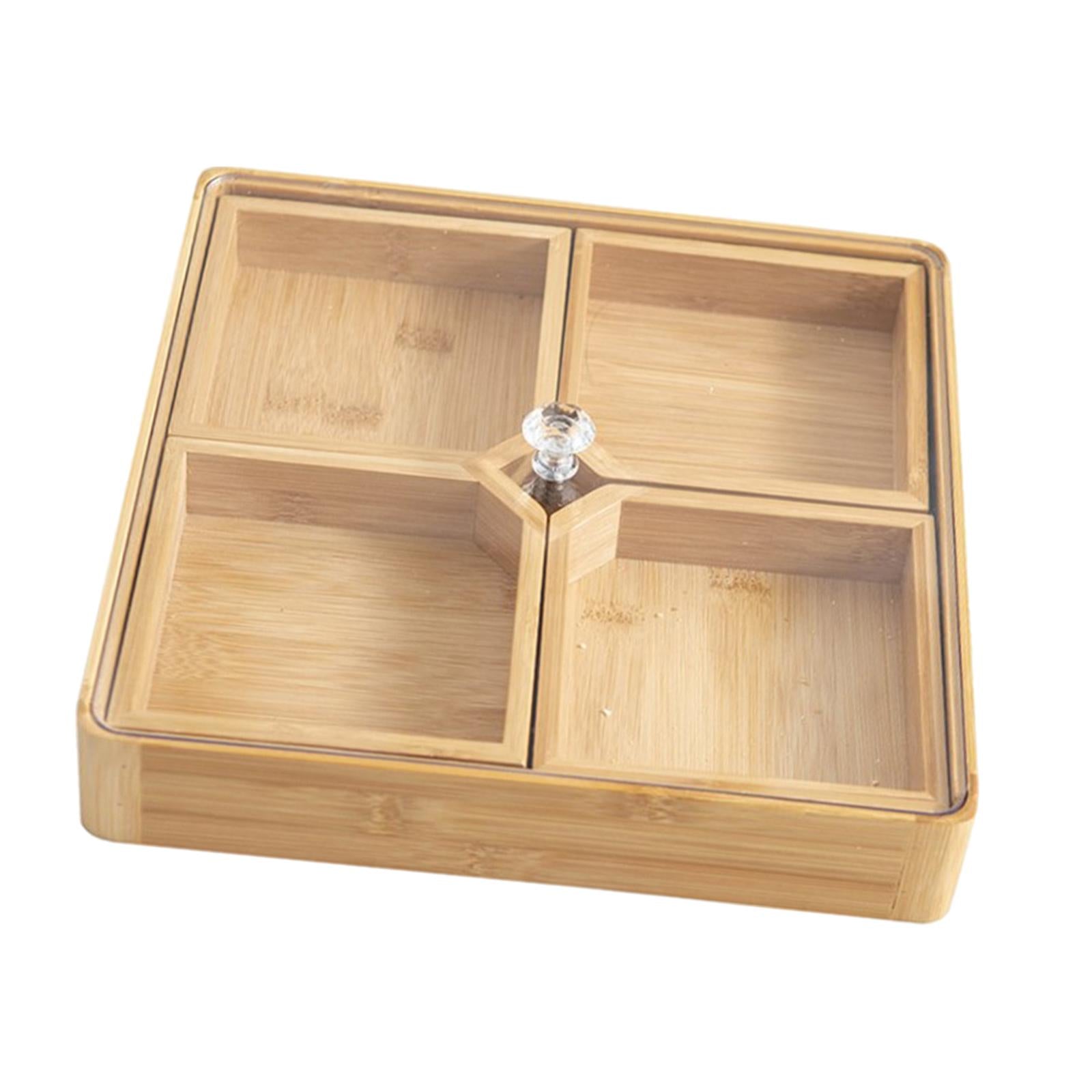 Divided Sectional Serving Tray Bamboo 28x28x5cm