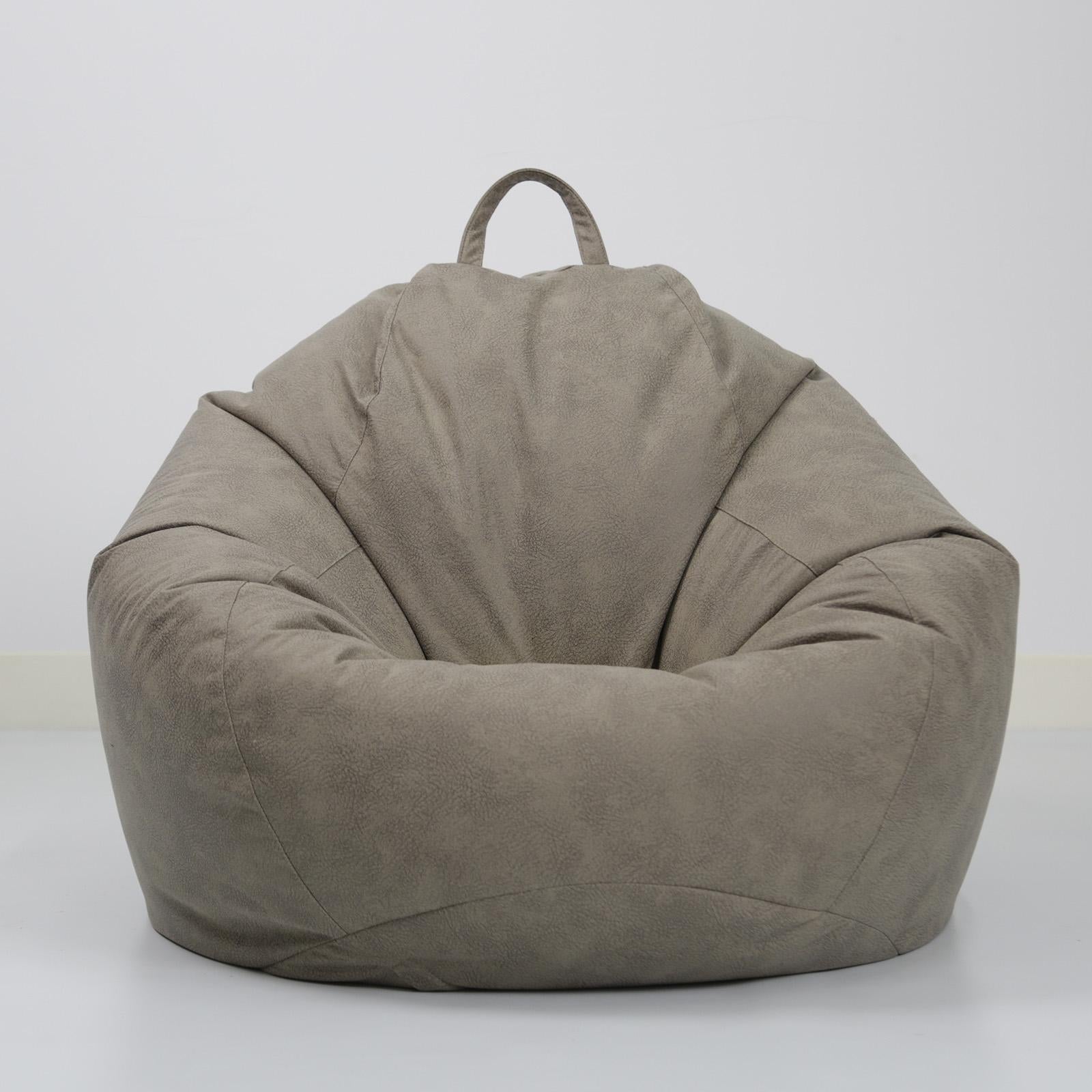 Beanbag Chair Cover Stuffed Storage Multi-Purpose for Living Room Teens Gray