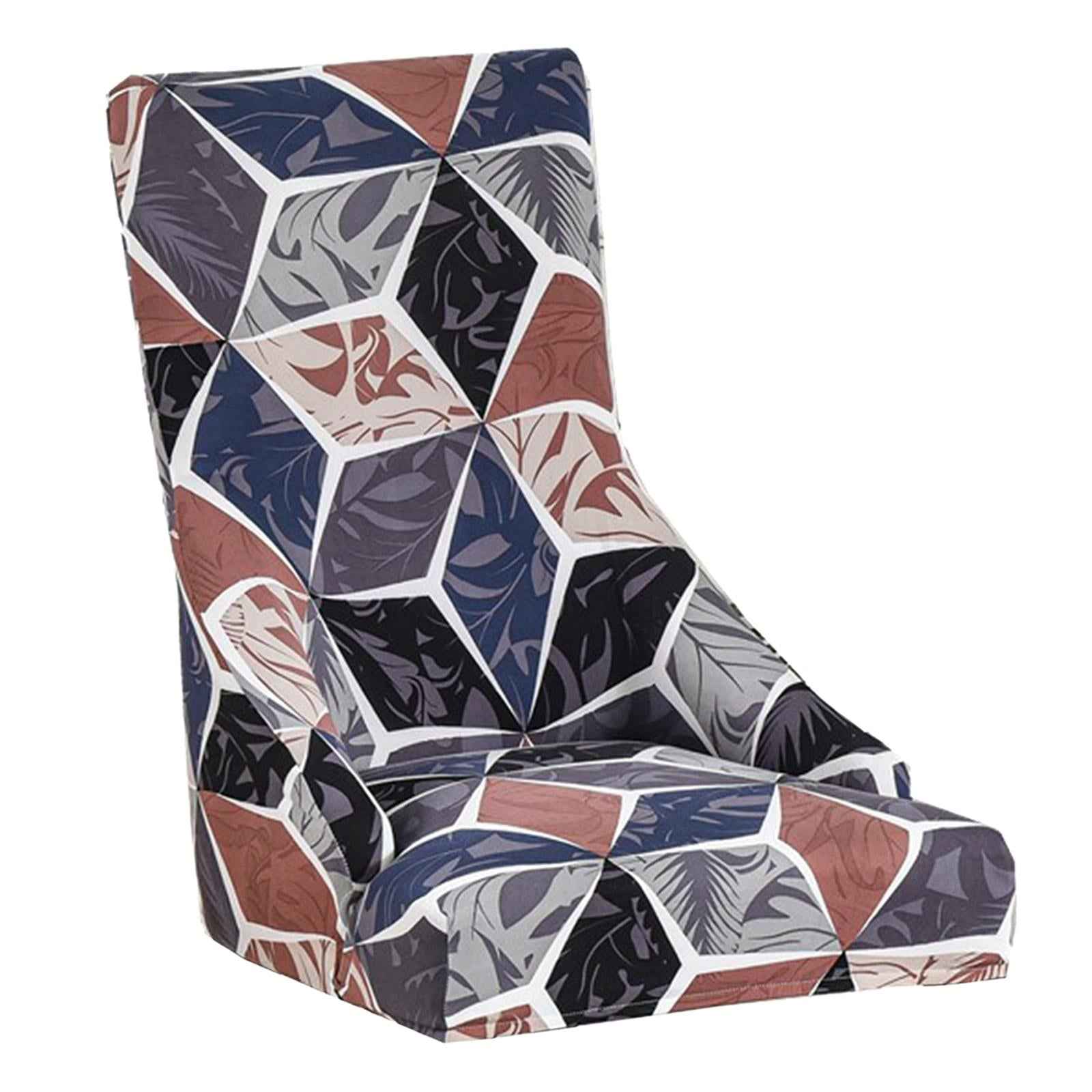 Wingback Chair Cover Stretchable Decor Dustproof for Kitchen Dining Room Lattice