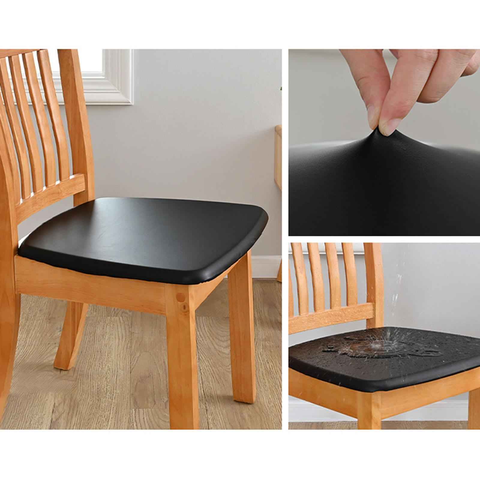 Solid Color Chair Seat Cover Furniture Protector for Hotel Dining Room Black