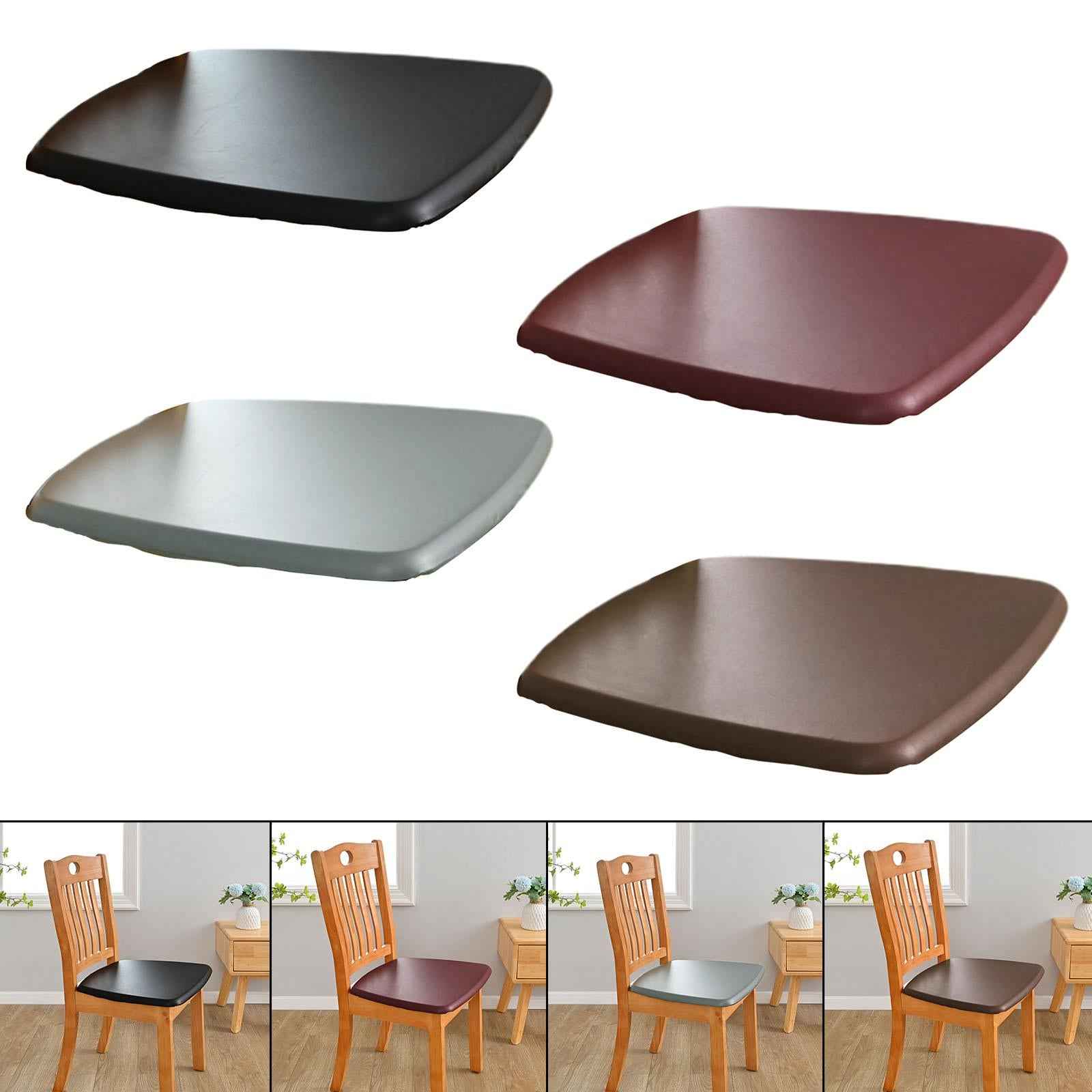 Solid Color Chair Seat Cover Furniture Protector for Hotel Dining Room Black