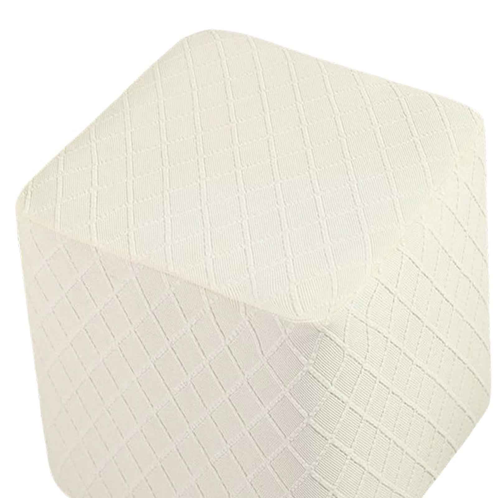 Foot Rest Stool Covers Stool Protector with Elastic Bottom for Living Room White