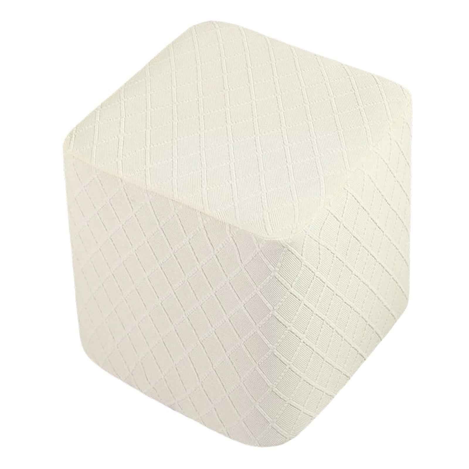 Foot Rest Stool Covers Stool Protector with Elastic Bottom for Living Room White