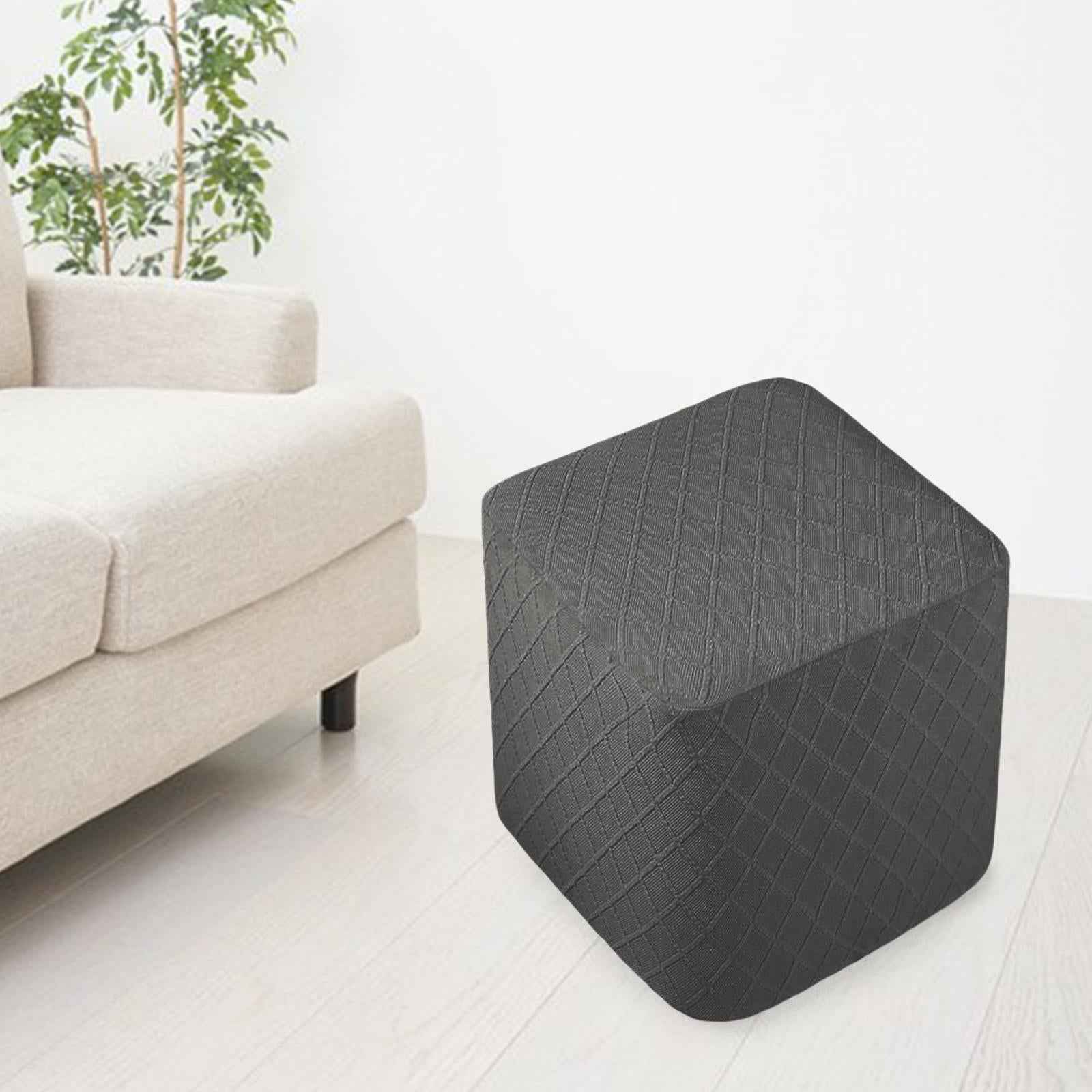Foot Rest Stool Covers Stool Protector with Elastic Bottom for Living Room Dark Gray