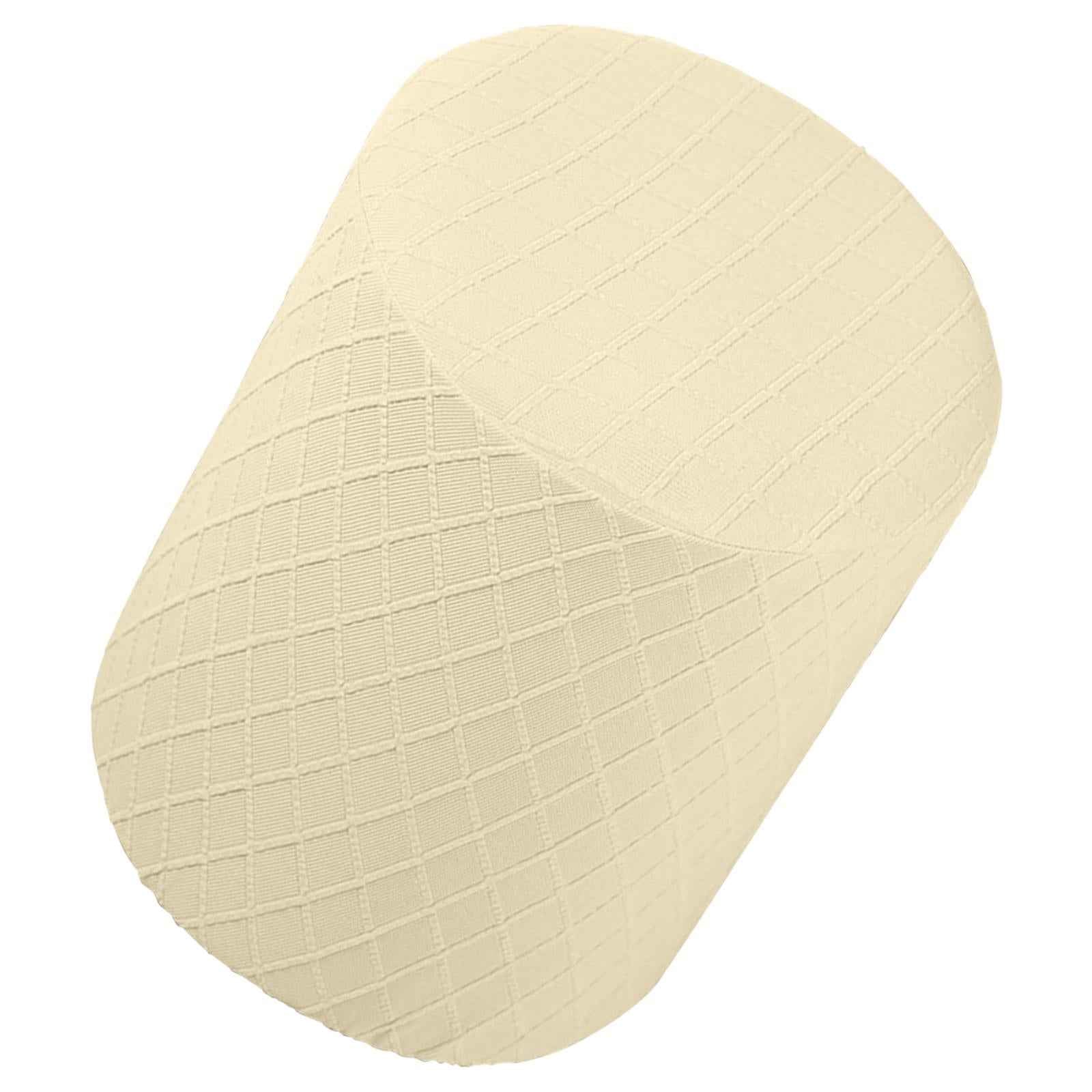 Round Stretch Ottoman Slipcovers Footrest Sofa Cover Foot Stool Covers Cream Yellow