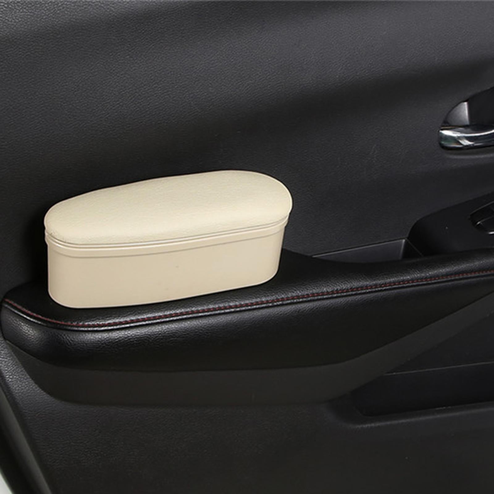 Left Door Car Arm Rest Pad Storage Box Door Armrests Cushion Organizer beige