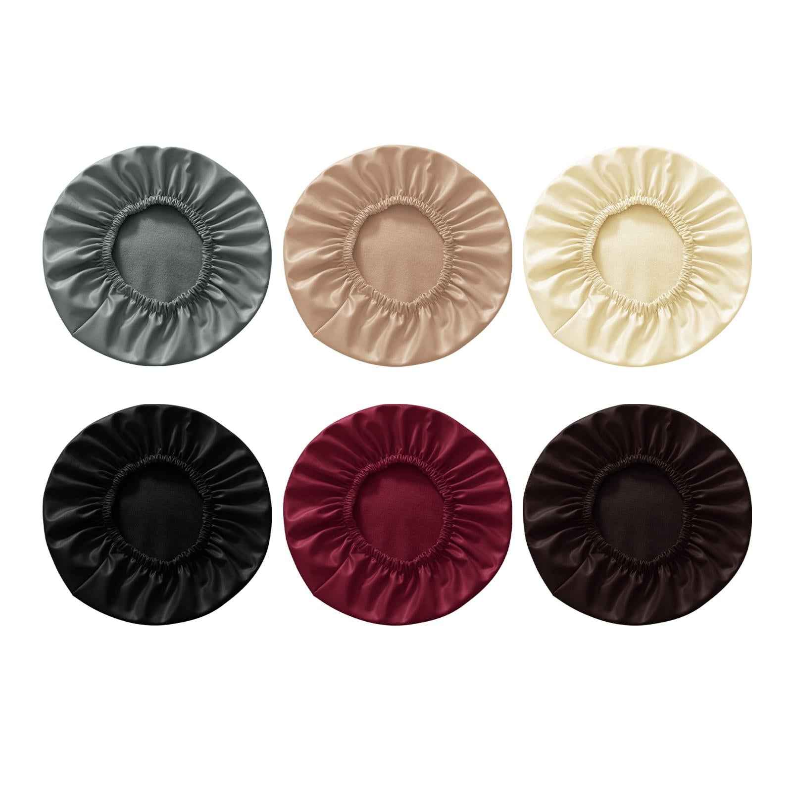 Round Stool Chair Cover PU Leather Waterproof Chair Protector Seat Cover Gray