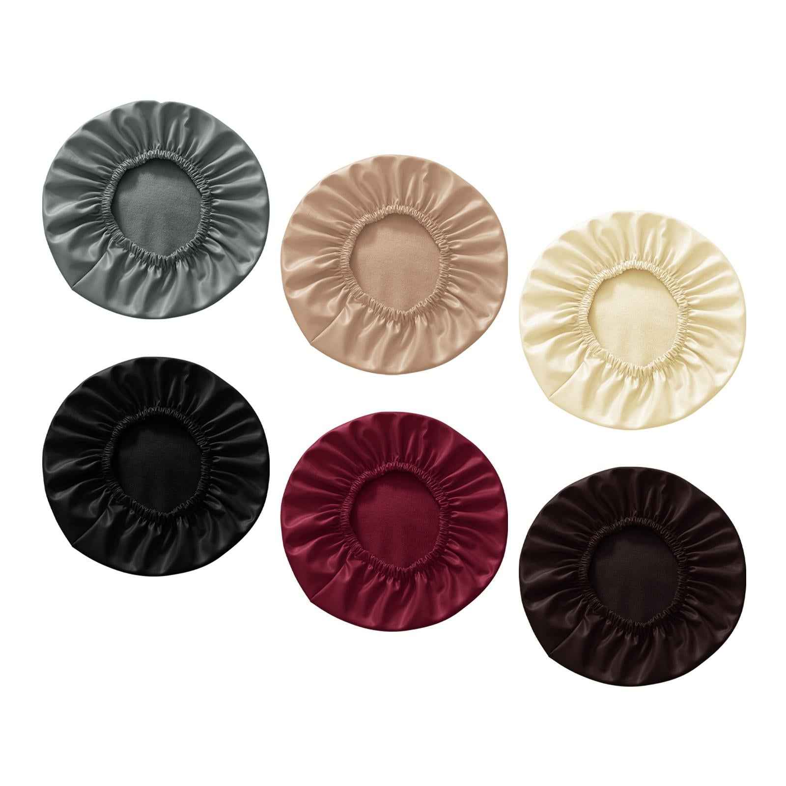 Round Stool Chair Cover PU Leather Waterproof Chair Protector Seat Cover Gray
