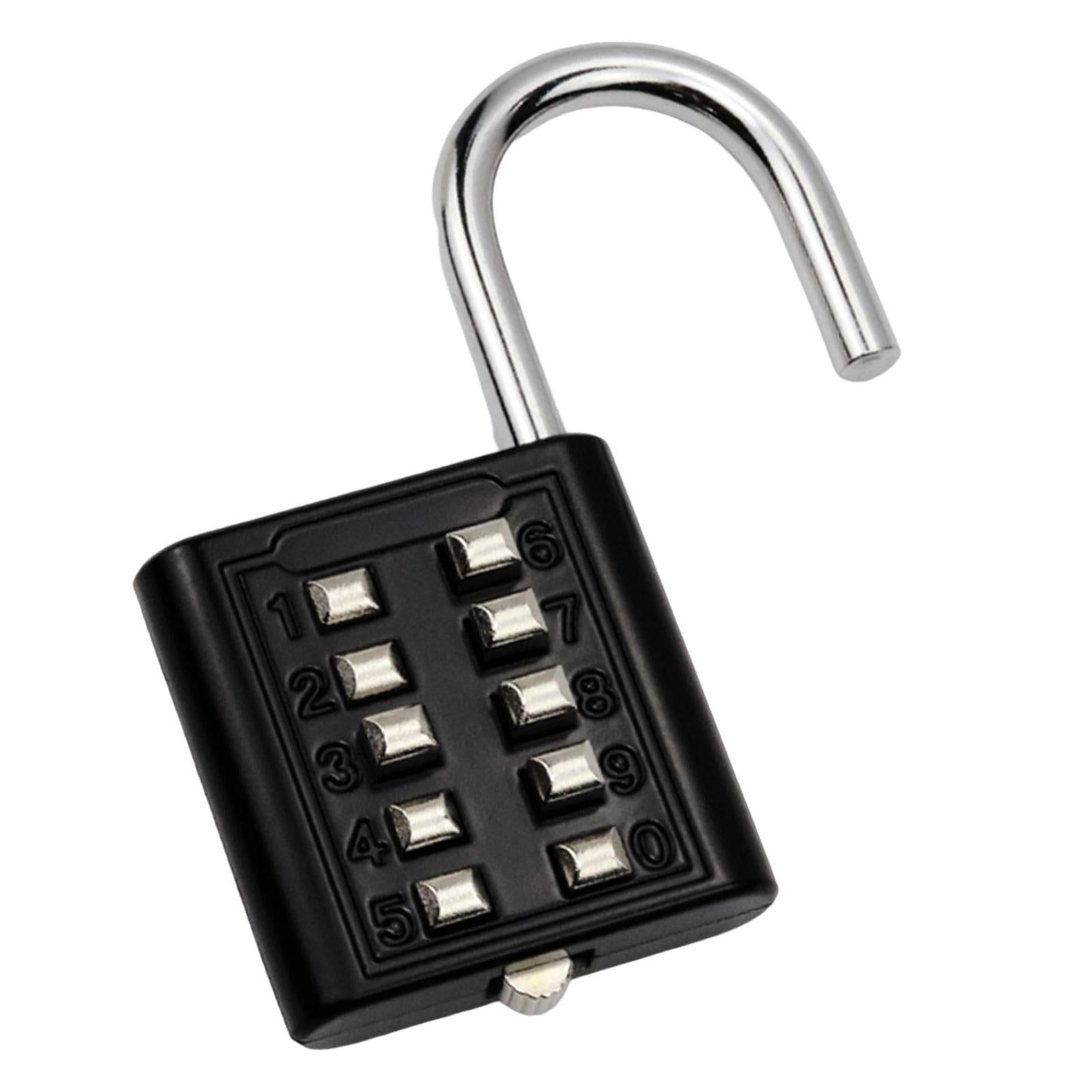 10 Digit Combination Padlock Lengthened Shackle locks for Cabinet Gate Fence Black