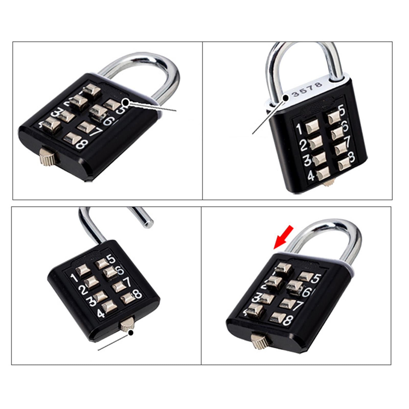 10 Digit Combination Padlock Lengthened Shackle locks for Cabinet Gate Fence Black