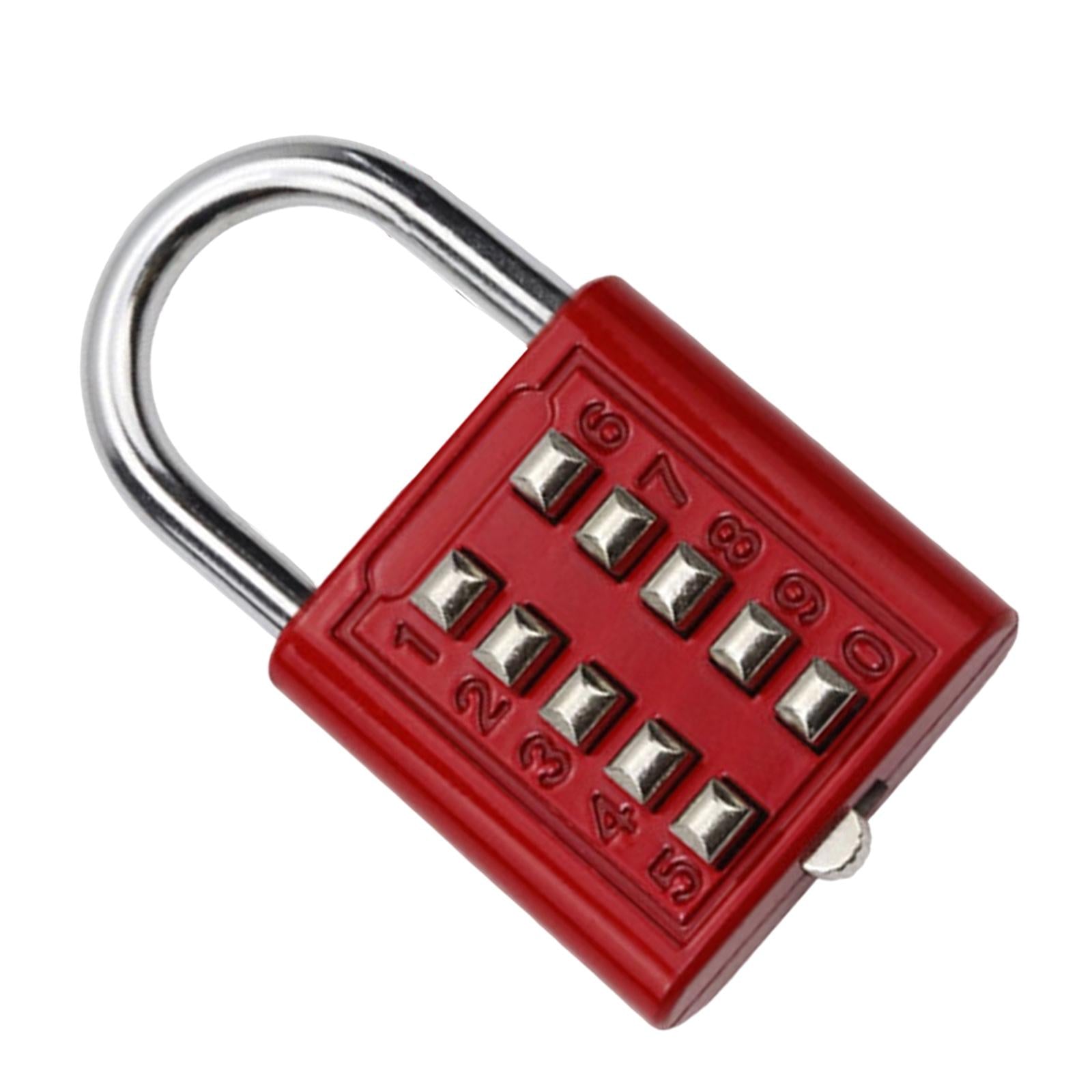 10 Digit Combination Padlock Lengthened Shackle locks for Cabinet Gate Fence Red