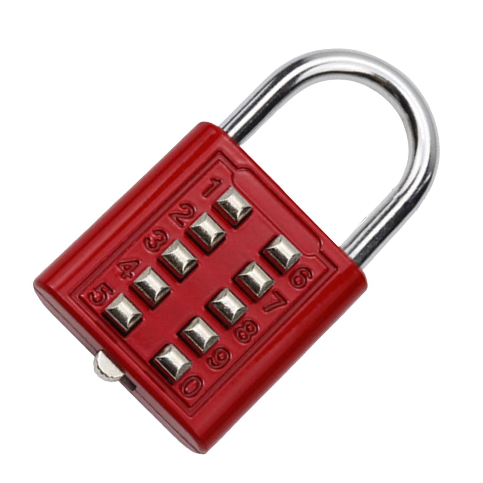 10 Digit Combination Padlock Lengthened Shackle locks for Cabinet Gate Fence Red