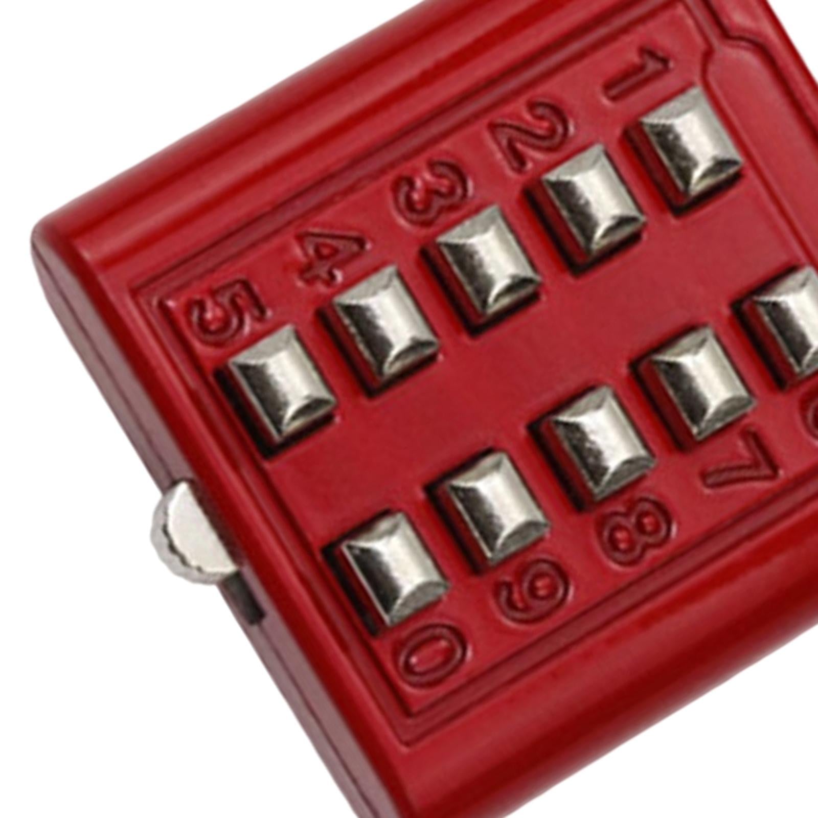 10 Digit Combination Padlock Lengthened Shackle locks for Cabinet Gate Fence Red