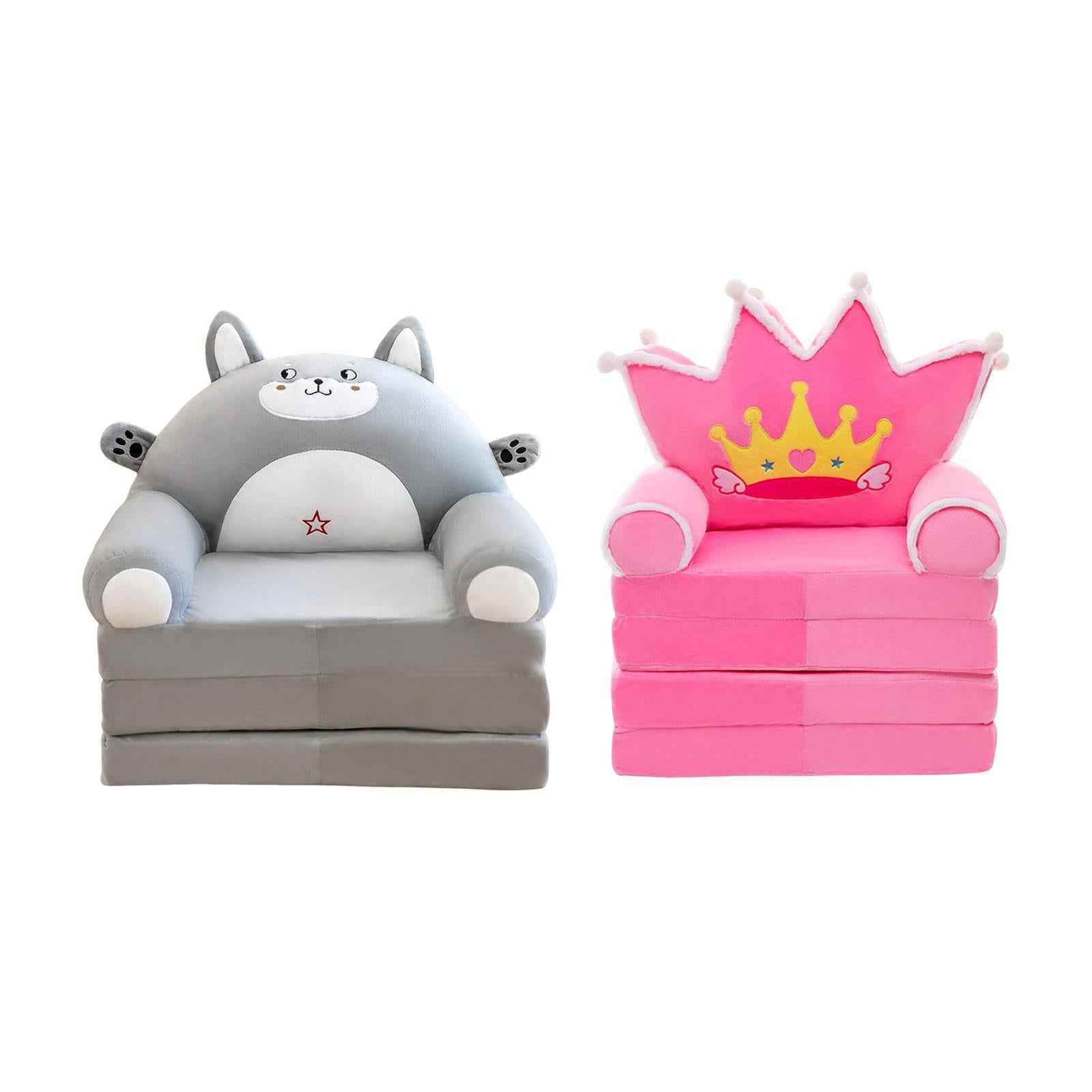Kids Foldable Sofa Chair Three Floors Foldable Kids Sofa Armchair for Home grey
