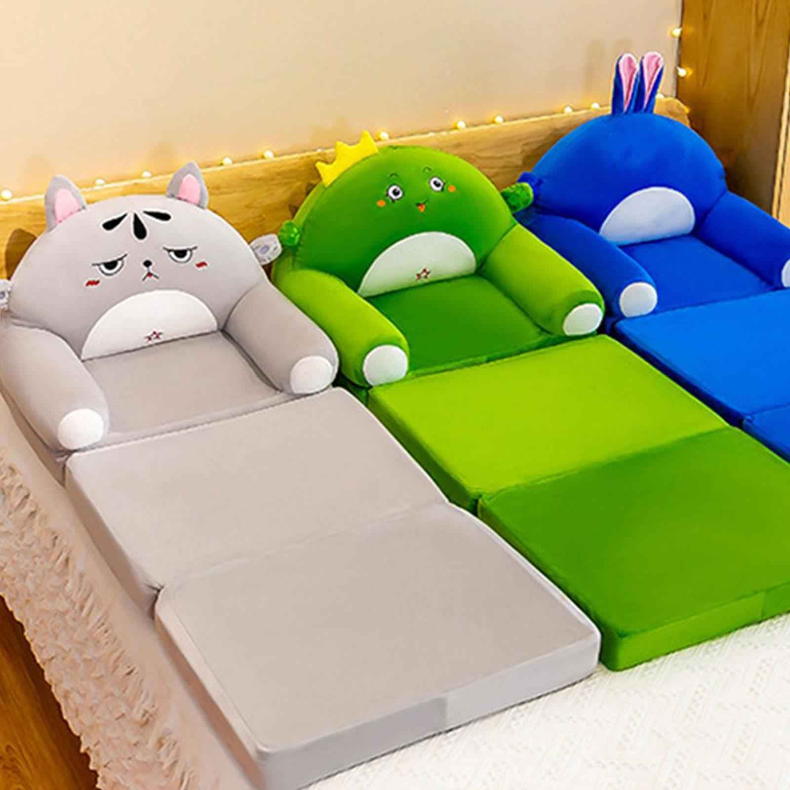 Kids Foldable Sofa Chair Three Floors Foldable Kids Sofa Armchair for Home grey