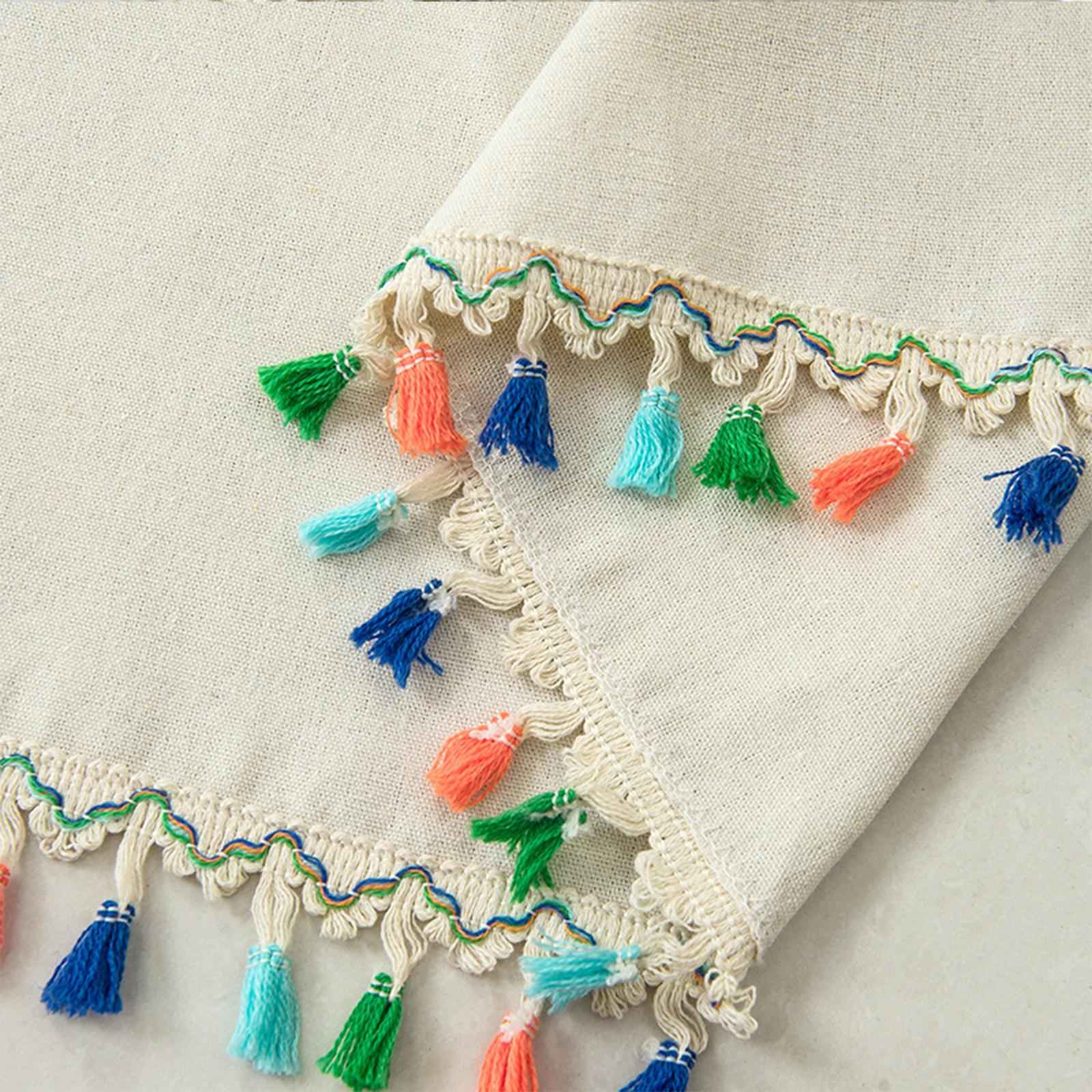 Curtain Topper Bohemia Style Decoration for Cabinet Door Machine Washable 132x46cm