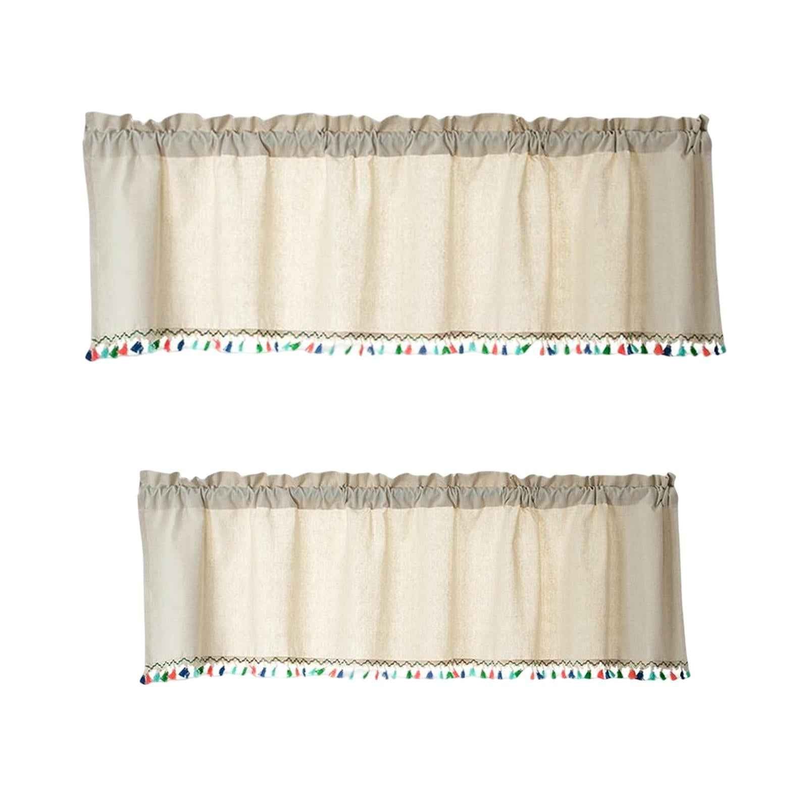 Curtain Topper Bohemia Style Decoration for Cabinet Door Machine Washable 132x46cm