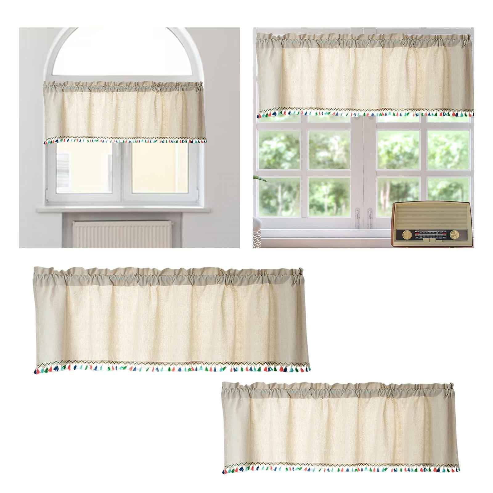 Curtain Topper Bohemia Style Decoration for Cabinet Door Machine Washable 132x46cm