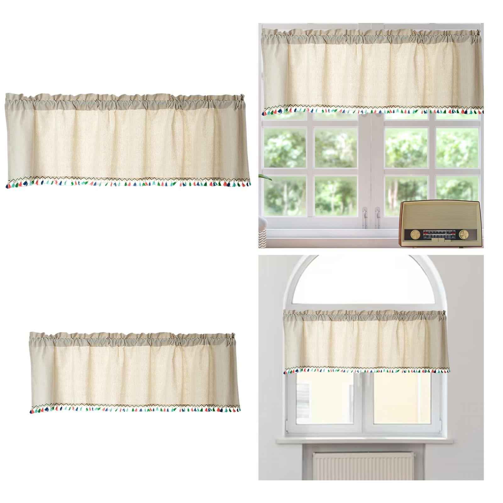 Curtain Topper Bohemia Style Decoration for Cabinet Door Machine Washable 132x46cm