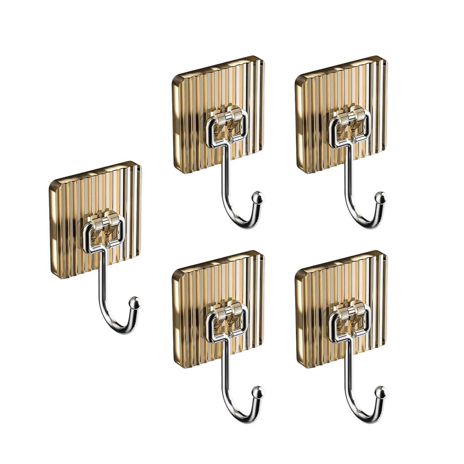 5Pcs Wall Hooks Home Towel Robe Hook Acrylic Hooks for Bathroom Kitchen Door Aureate