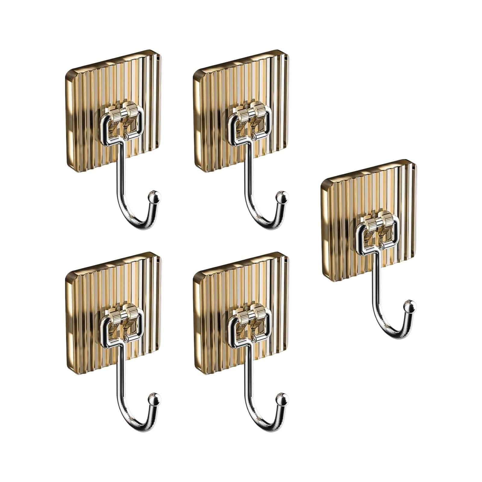 5Pcs Wall Hooks Home Towel Robe Hook Acrylic Hooks for Bathroom Kitchen Door Aureate