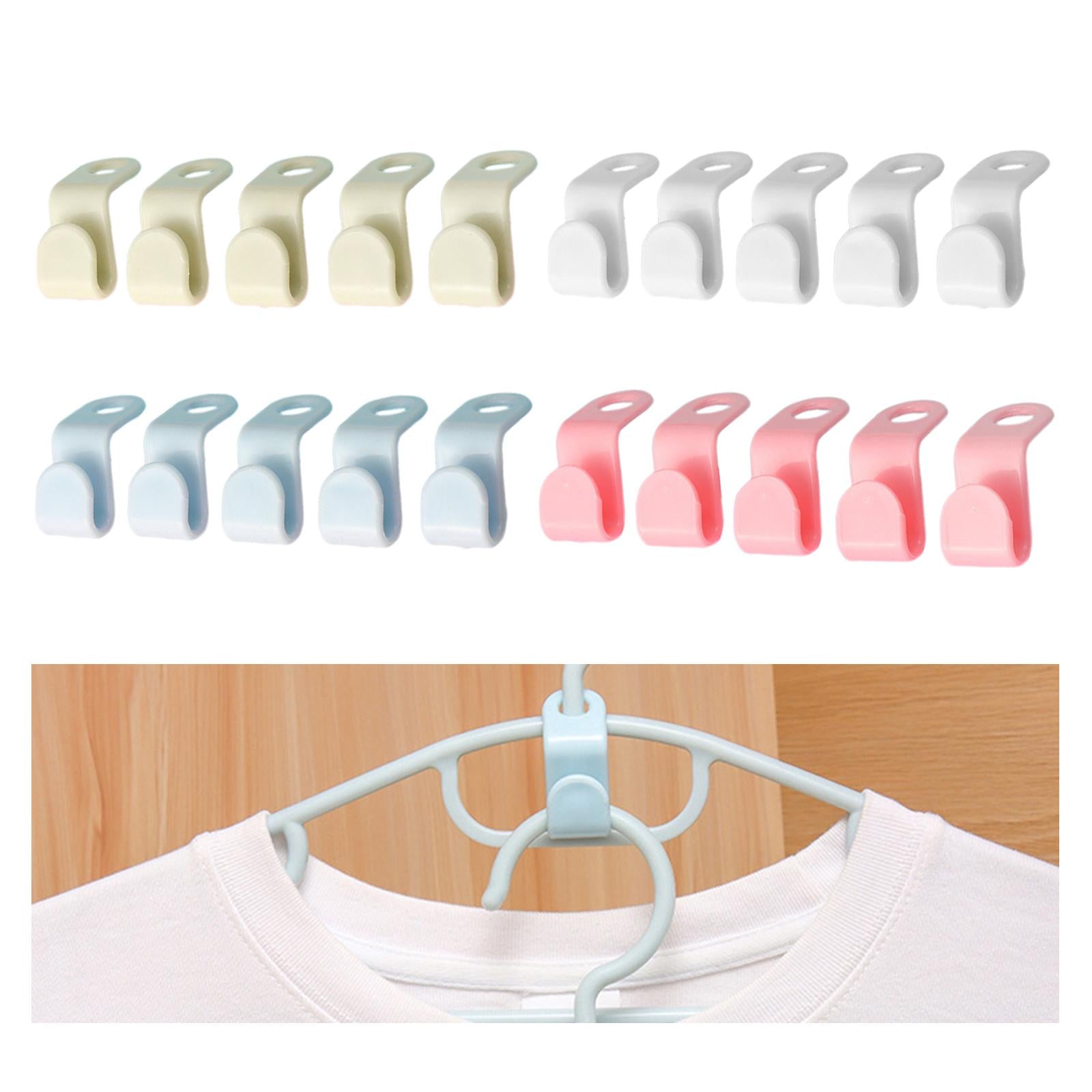 4x5Pcs Clothes Hanger Connector Durable Hanger Clips for Scarves Shirt Jackets green