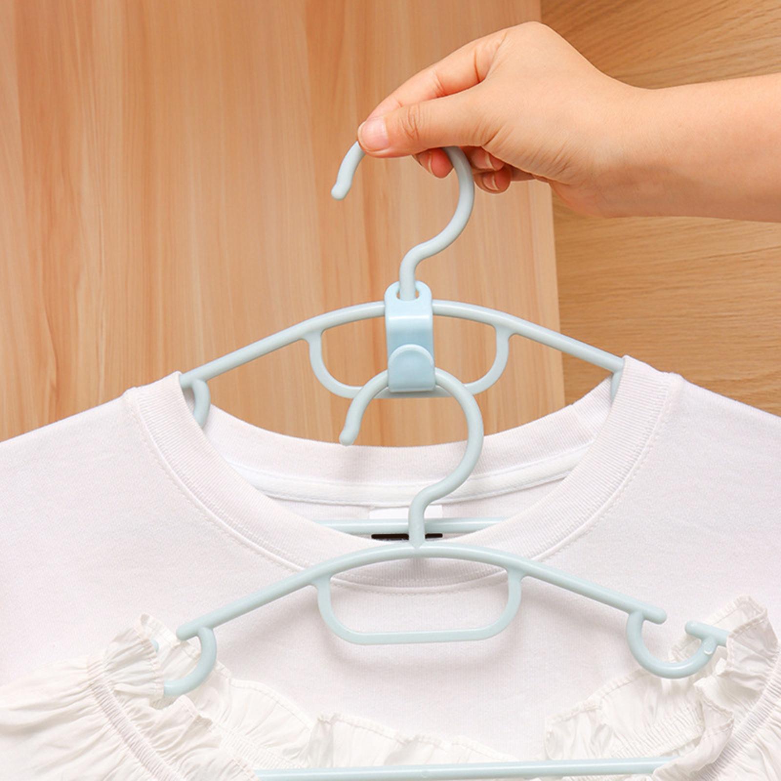 3x5Pcs Clothes Hanger Connector Durable Hanger Clips for Scarves Shirt Jackets white