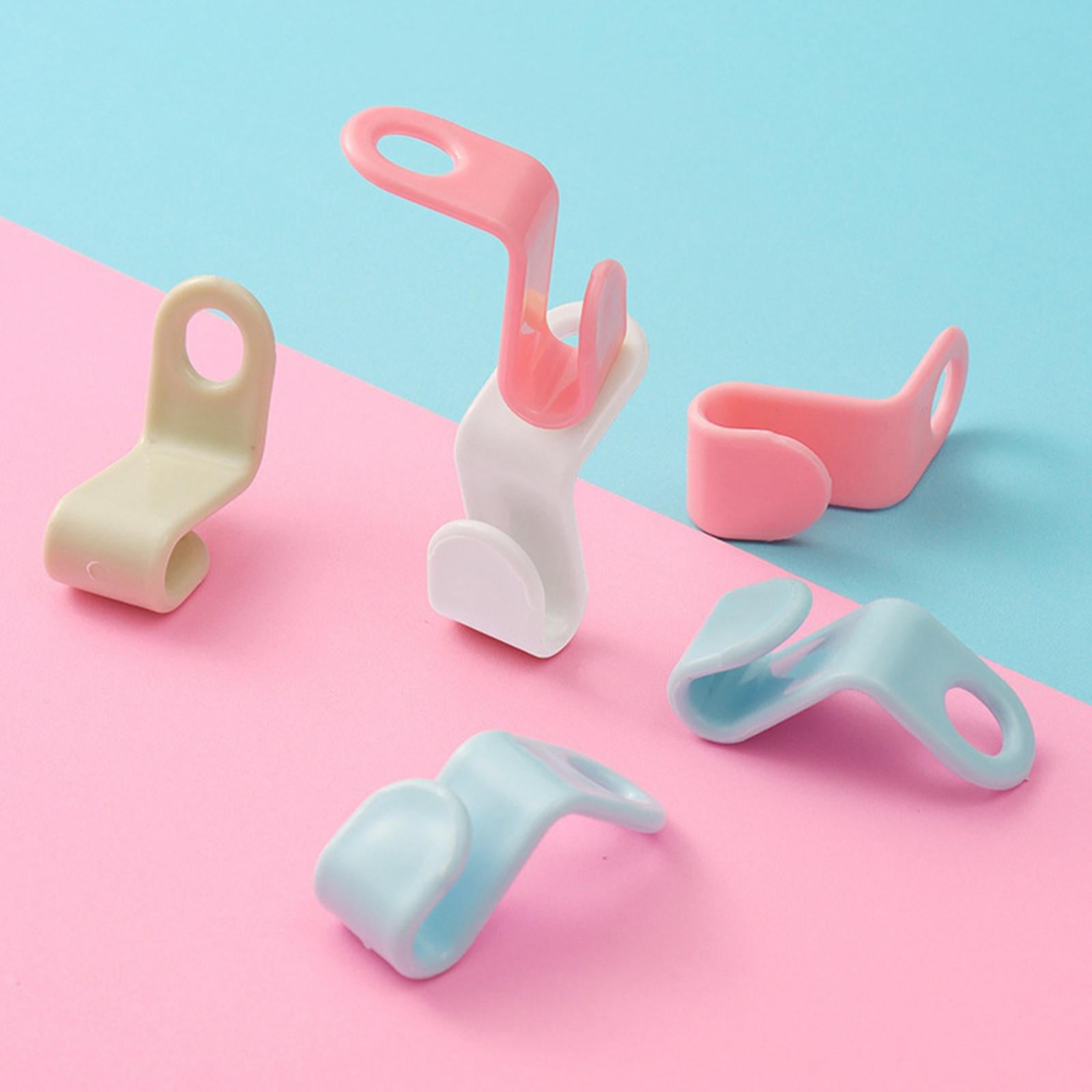 2x5Pcs Clothes Hanger Connector Durable Hanger Clips for Scarves Shirt Jackets white